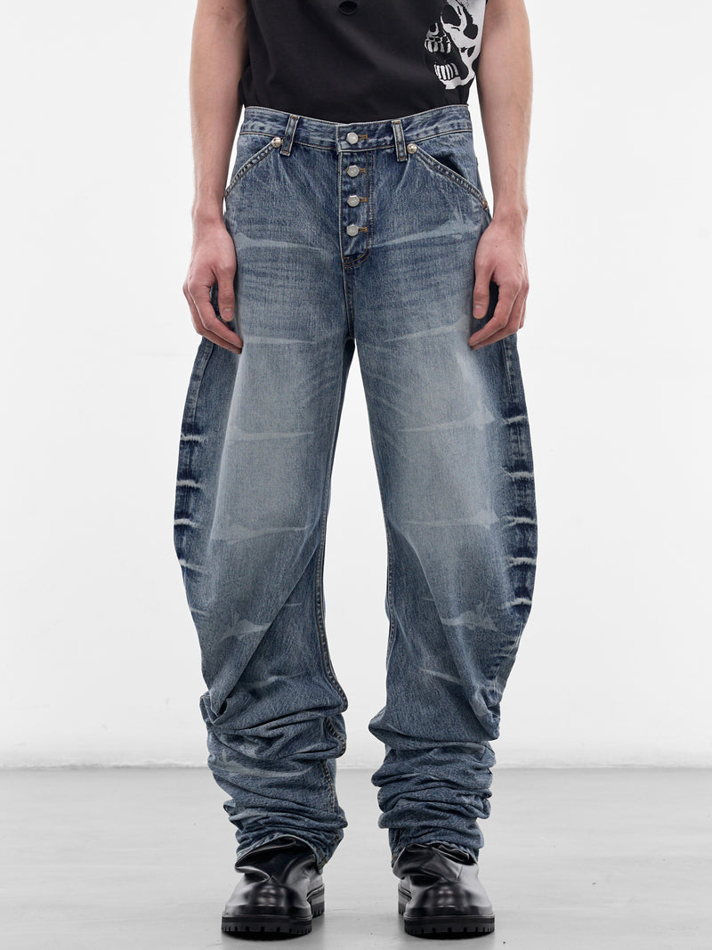 Blue Laser Washed Parkour Jeans (PT0101-BLUE-SS26)