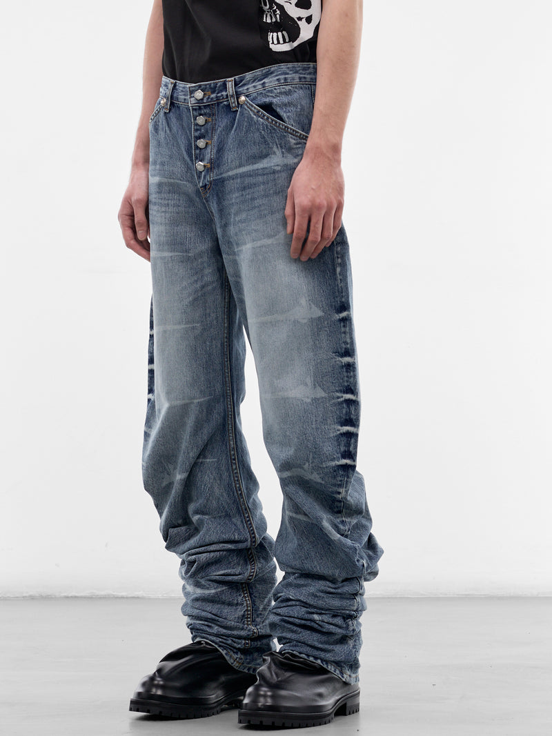 Blue Laser Washed Parkour Jeans (PT0101-BLUE-SS26)
