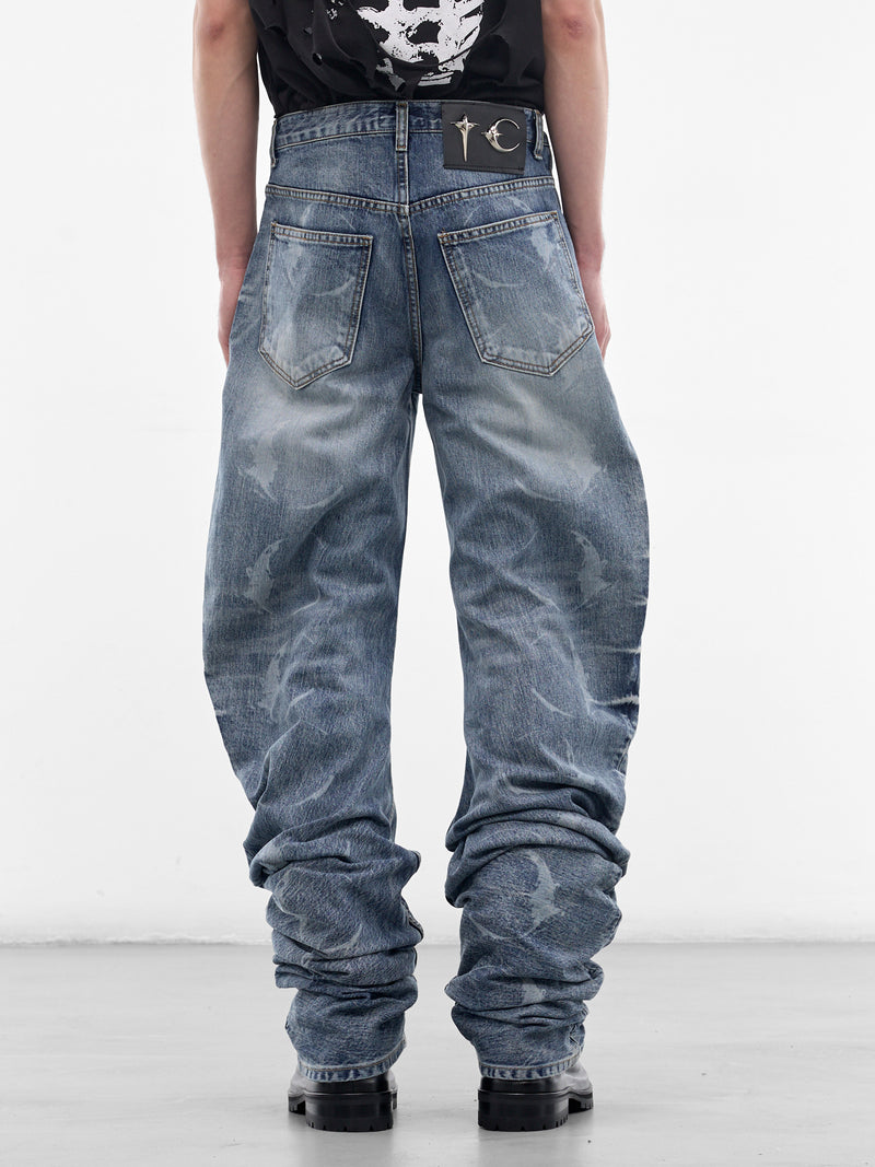 Blue Laser Washed Parkour Jeans (PT0101-BLUE-SS26)