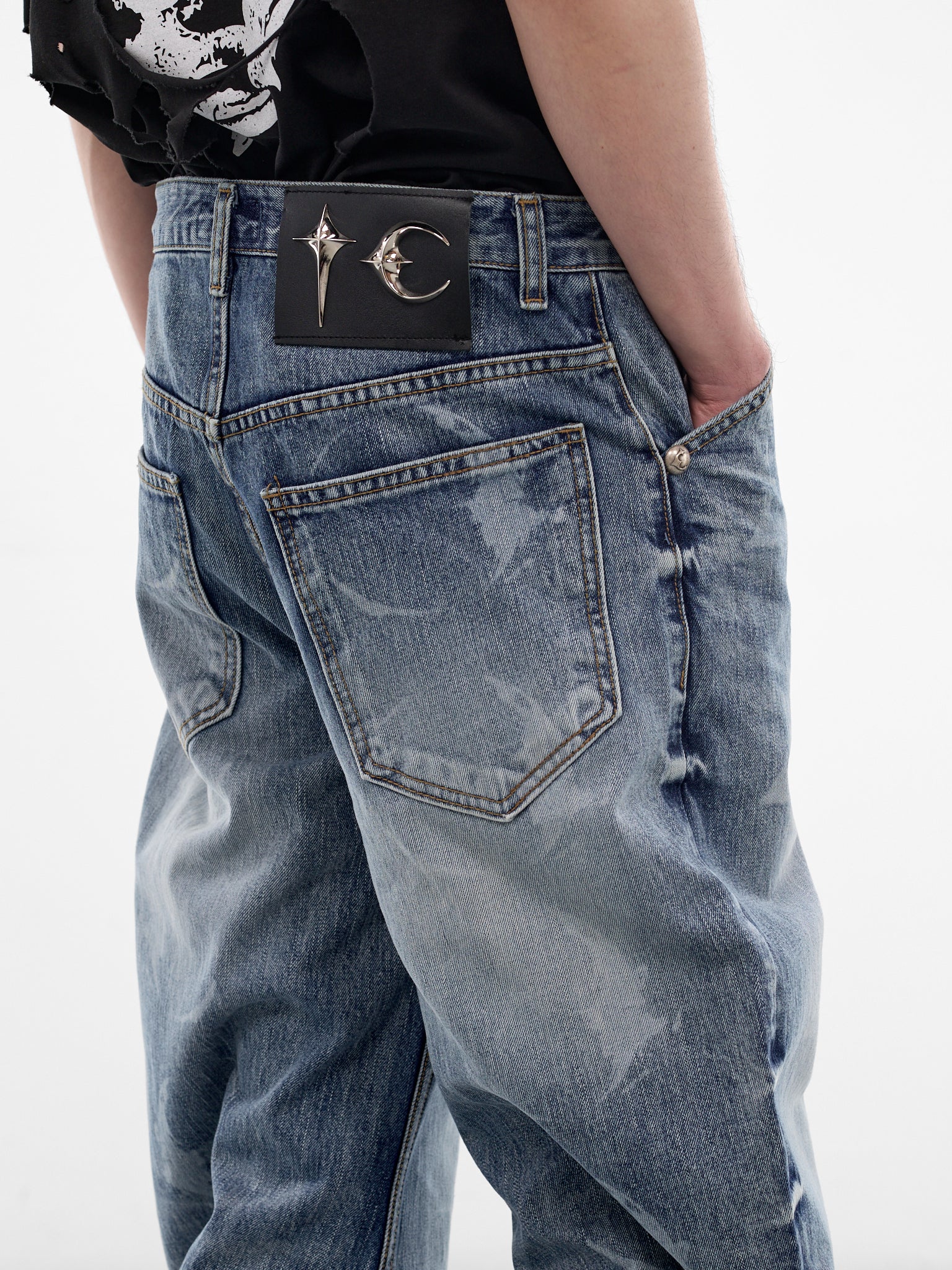 Blue Laser Washed Parkour Jeans (PT0101-BLUE-SS26)