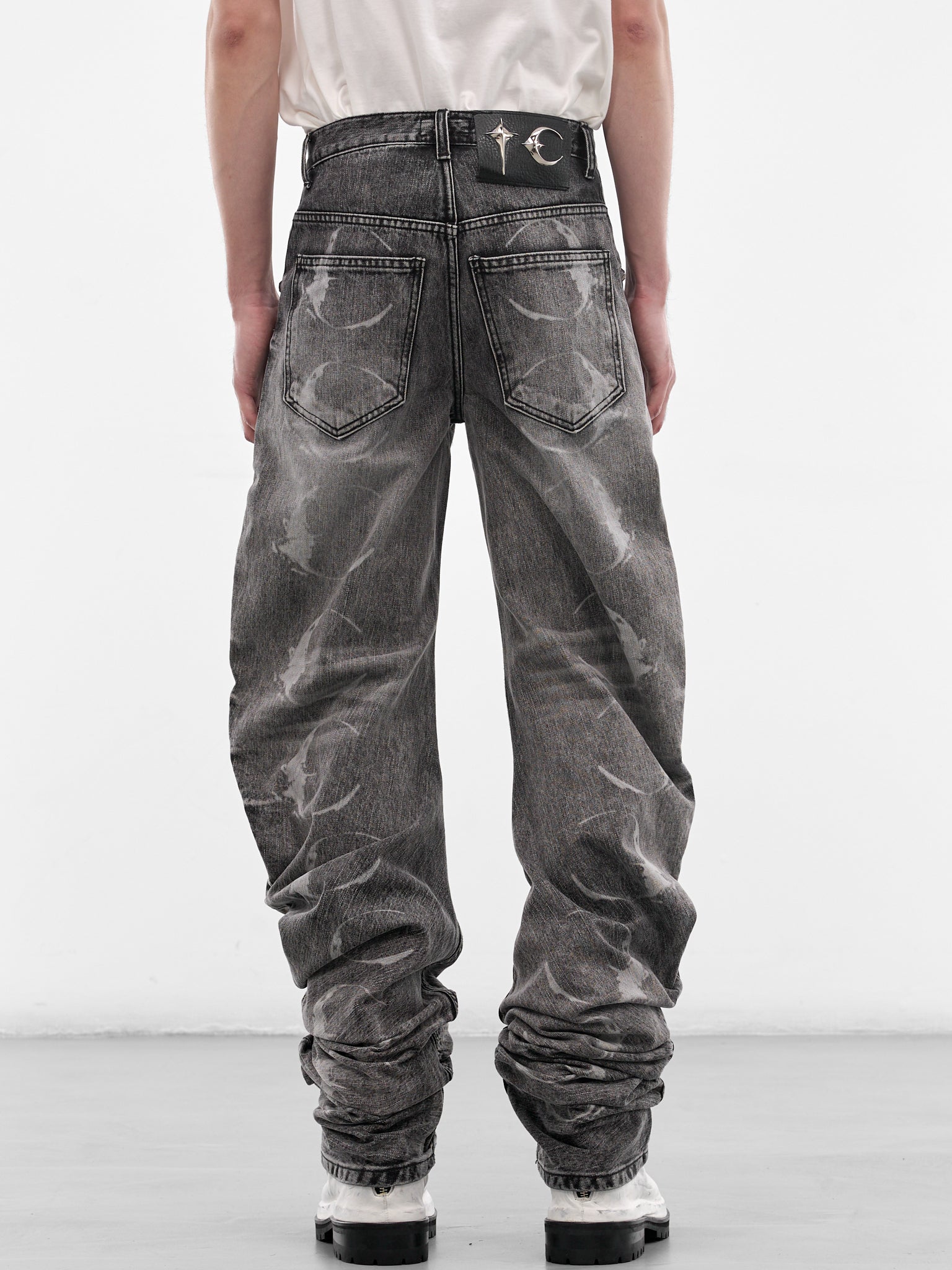Black Laser Washed Parkour Jeans (PT0102-BLACK-SS26)