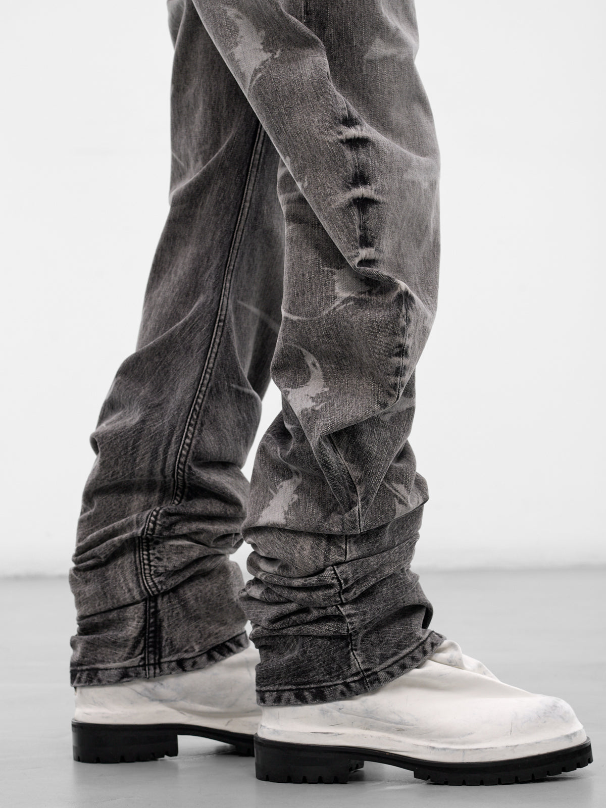 Black Laser Washed Parkour Jeans (PT0102-BLACK-SS26)