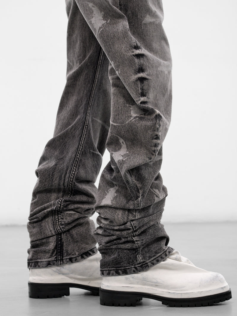 Black Laser Washed Parkour Jeans (PT0102-BLACK-SS26)