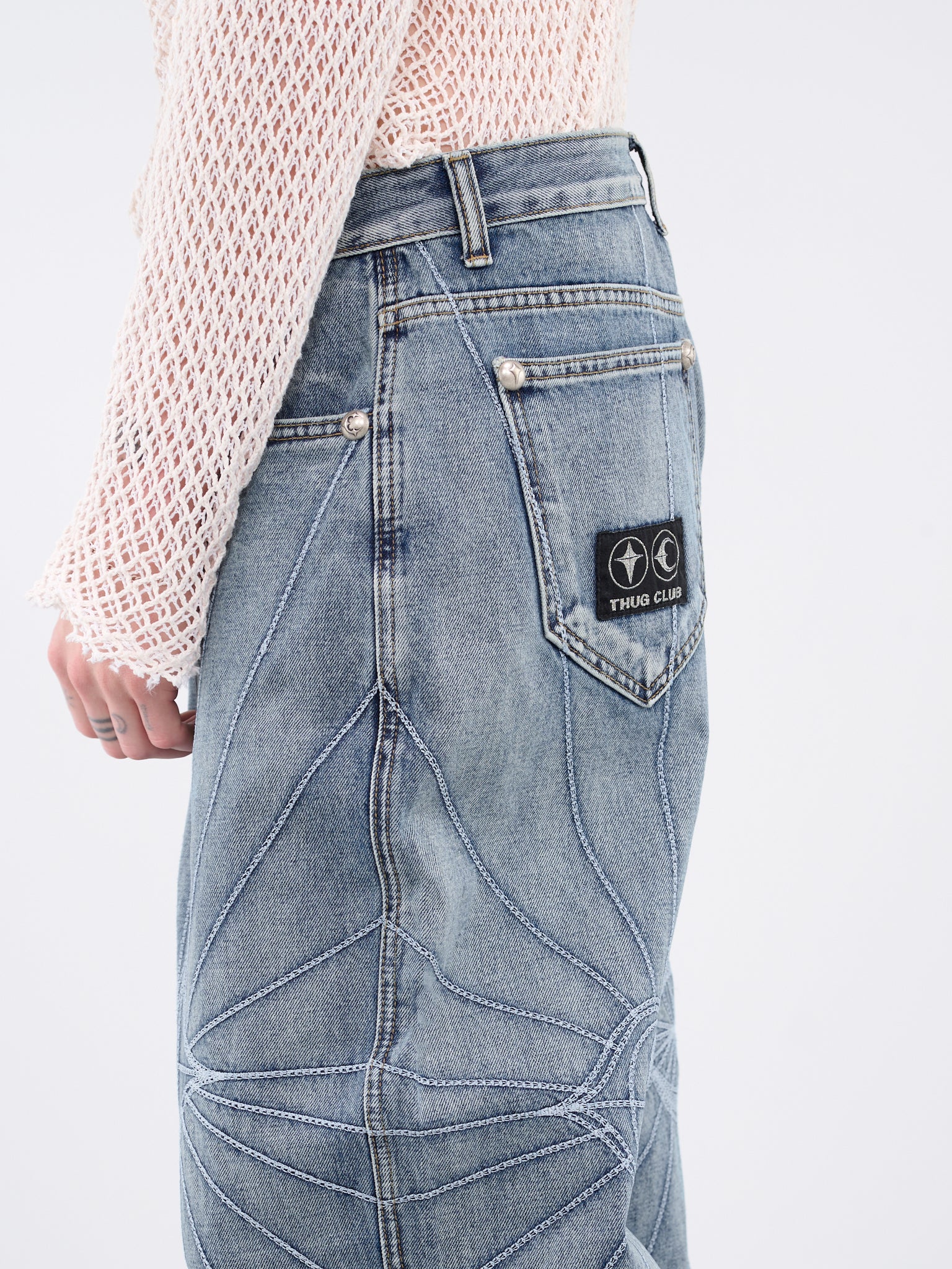 Chain Stitch Denim Pants (PT0102-TC-RISE-BLUE)