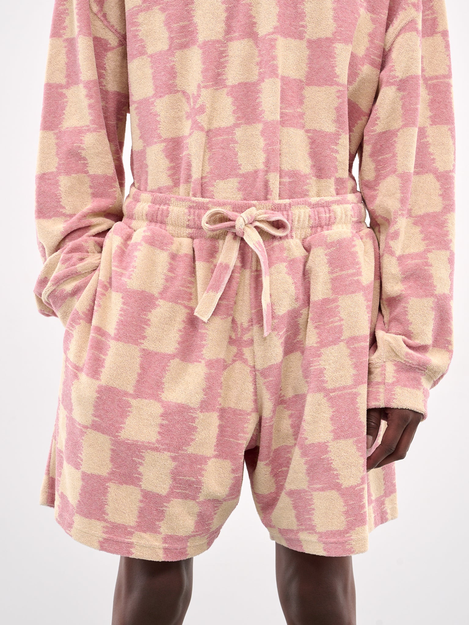 Checkerboard Shorts (PT010V1-BEIGE-PINK)