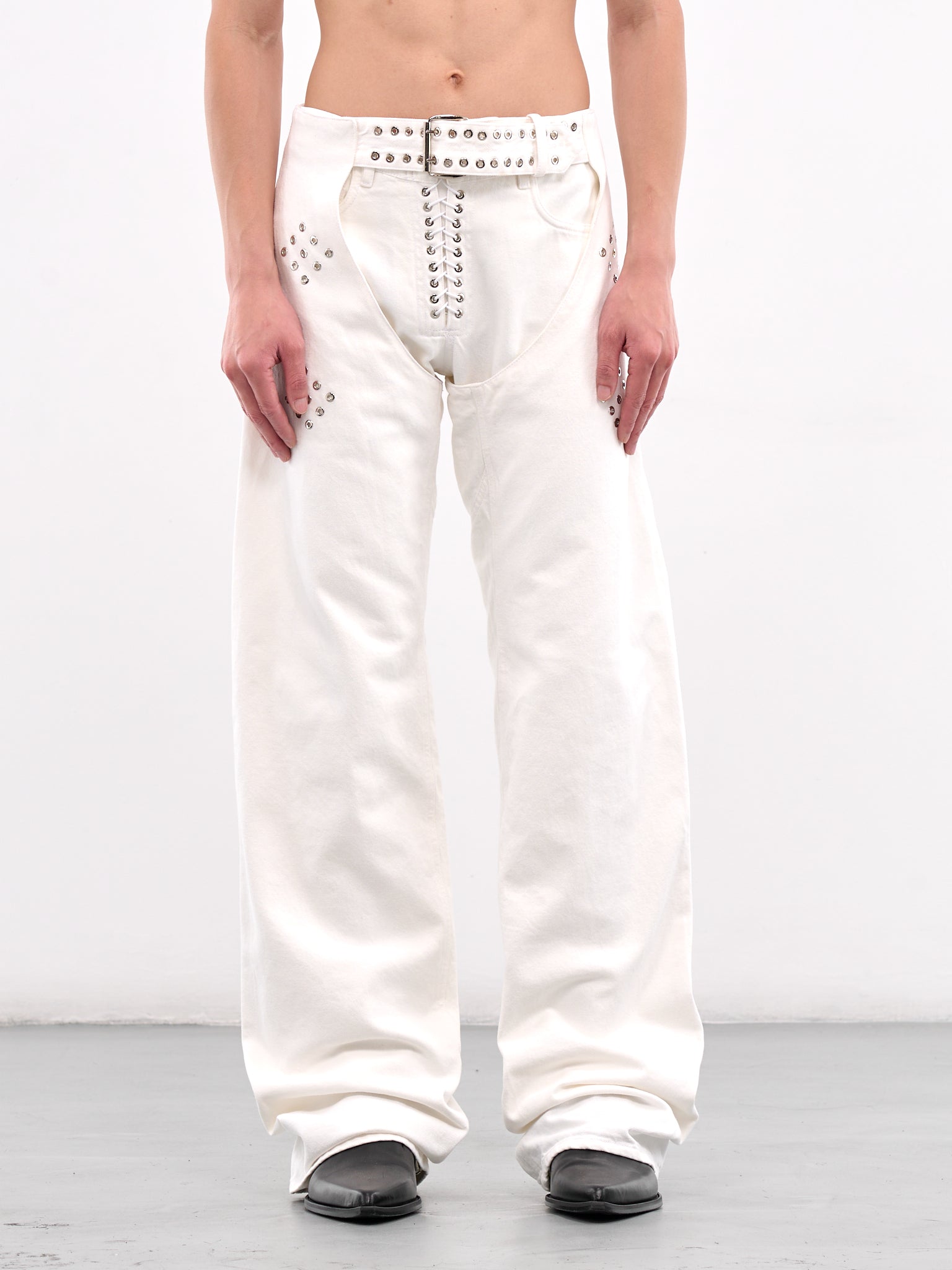 Chaps Pants (PT018-M-DEN-WHITE)