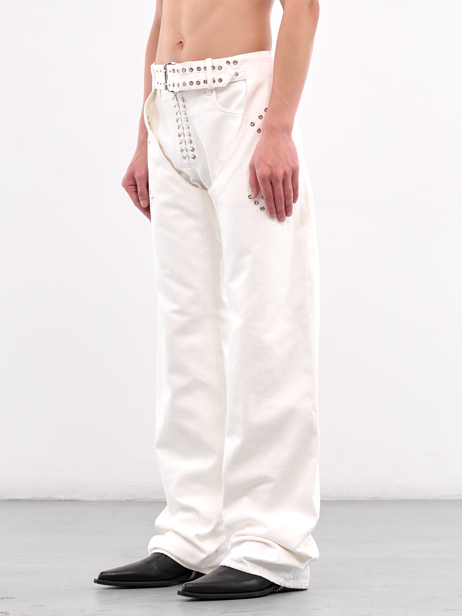 Chaps Pants (PT018-M-DEN-WHITE)