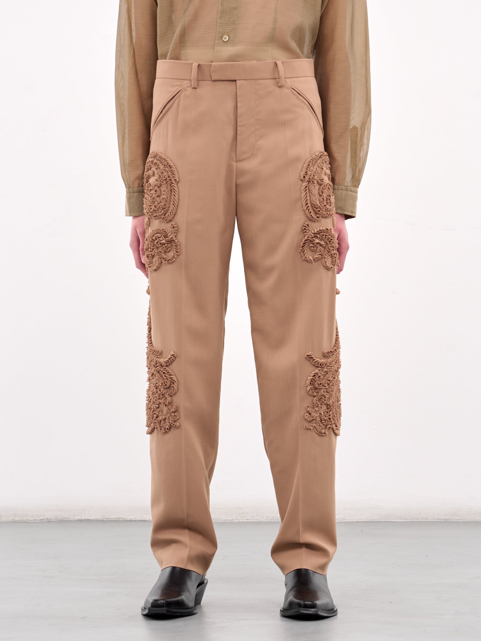 Appliqué Trousers (PT019-BEIGE)