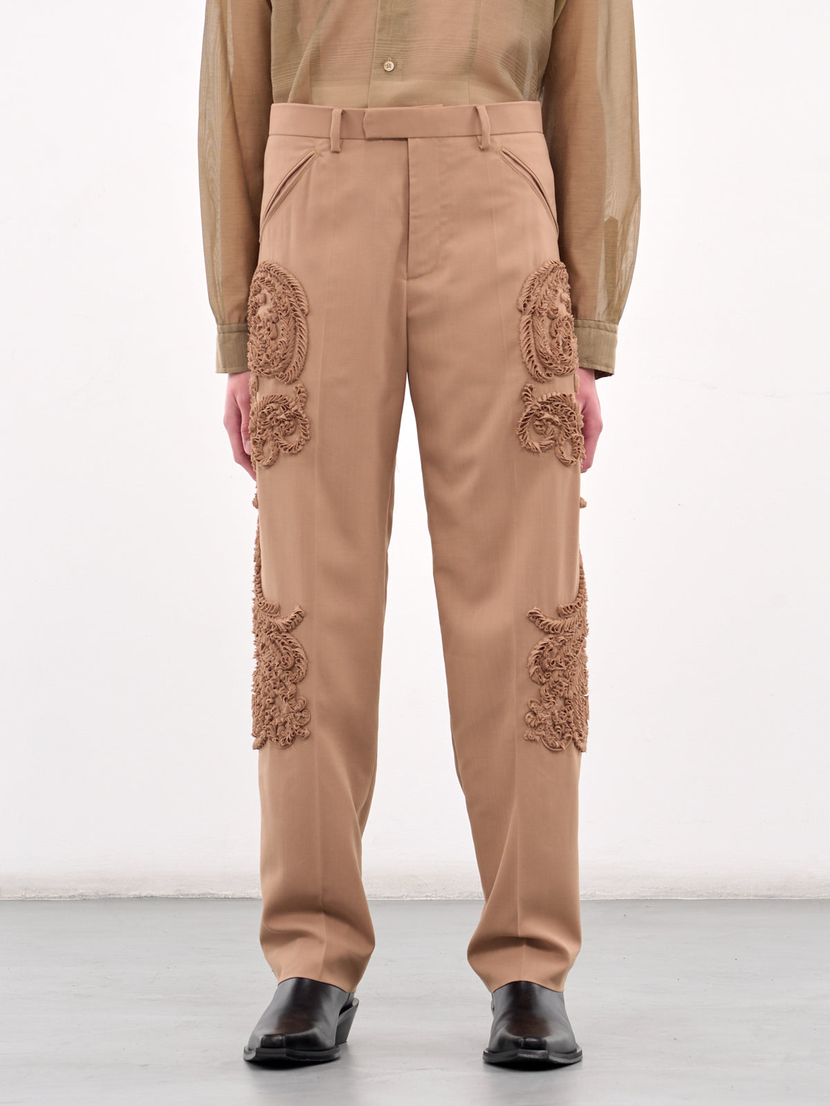Appliqué Trousers (PT019-BEIGE)
