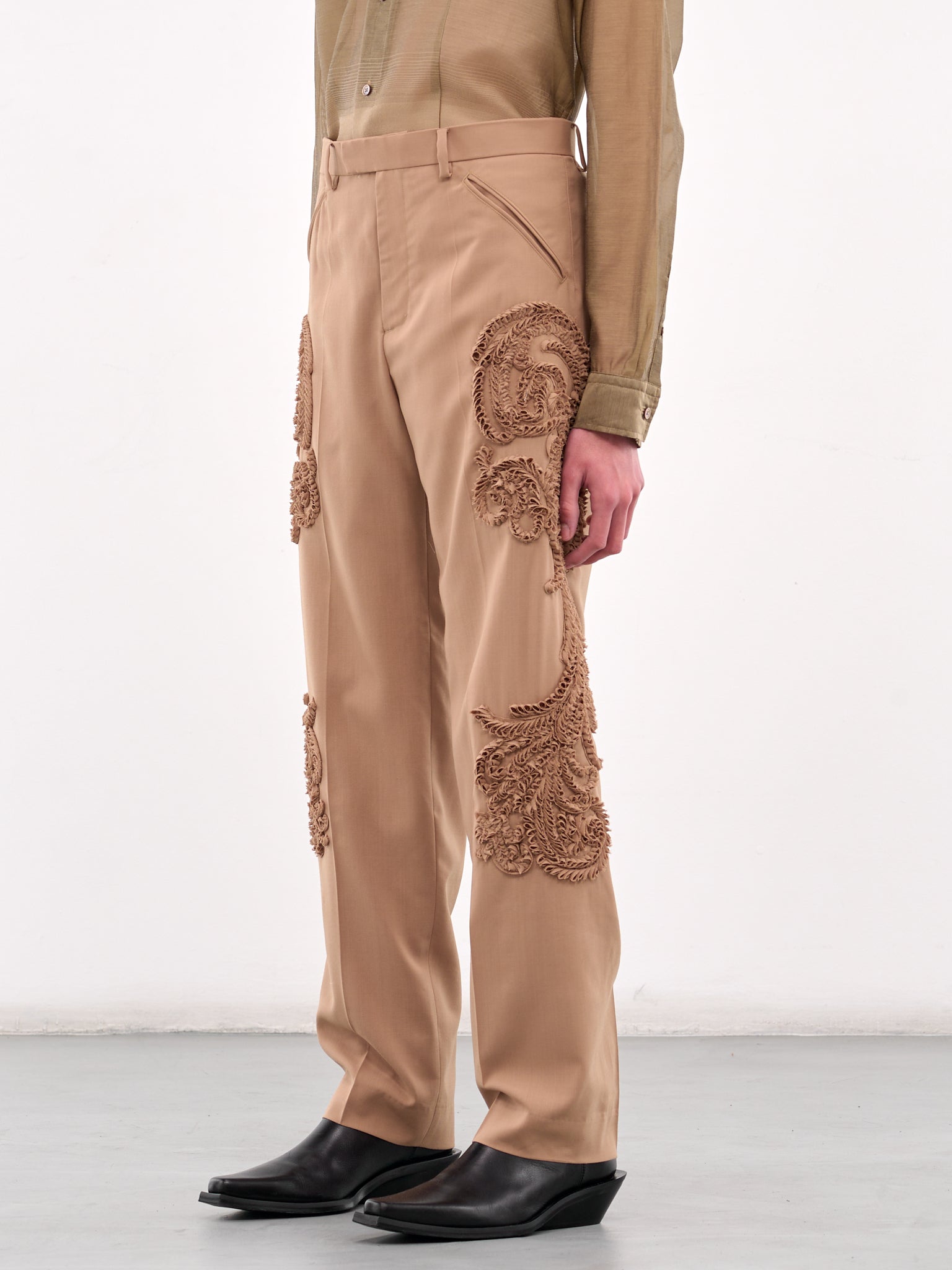 Appliqué Trousers (PT019-BEIGE)