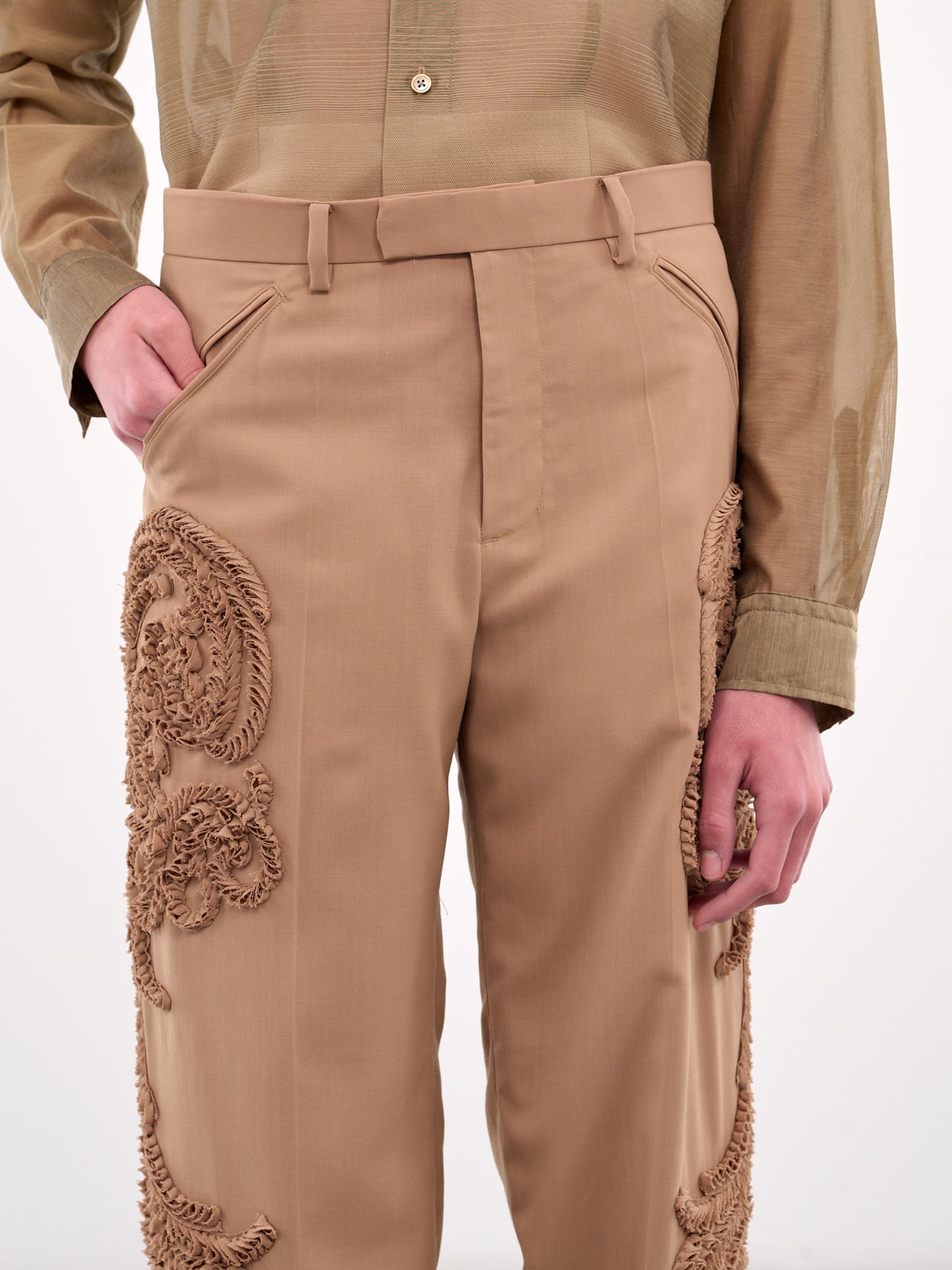 Appliqué Trousers (PT019-BEIGE)