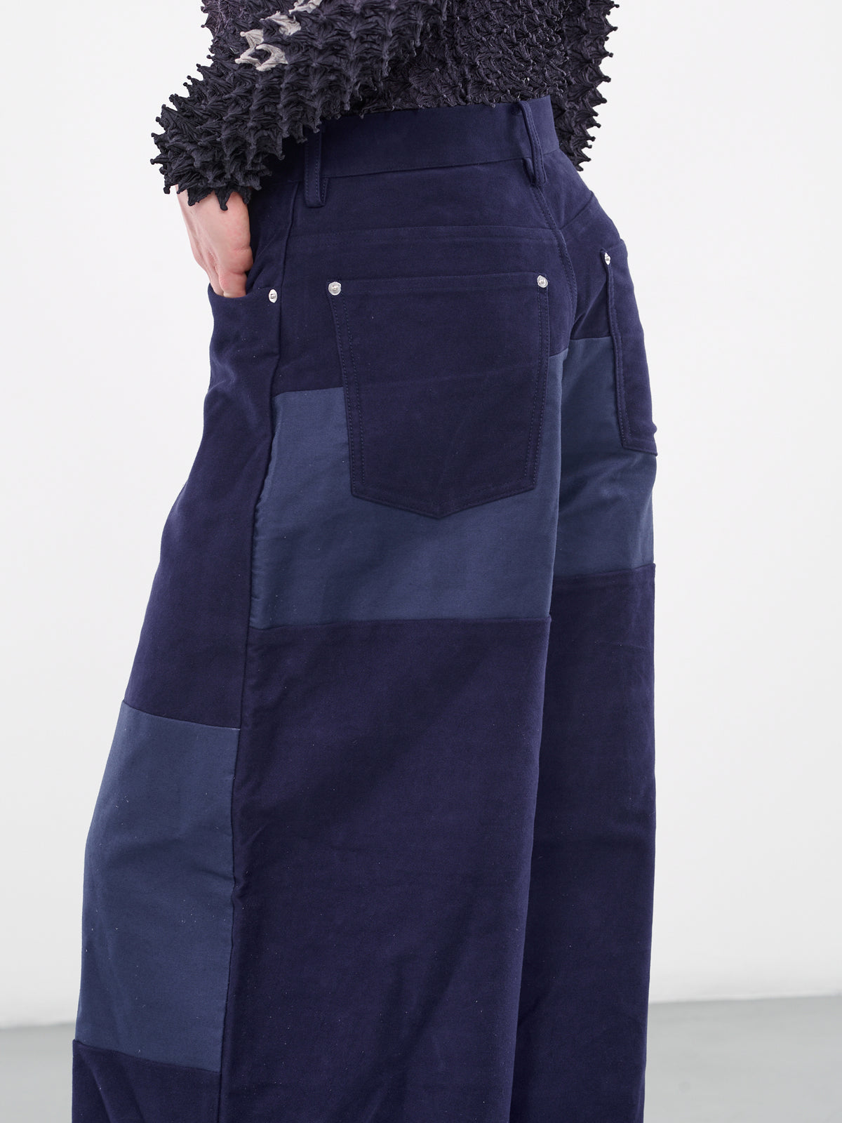 Patch Embellished Pants (PT0223-NAVY)
