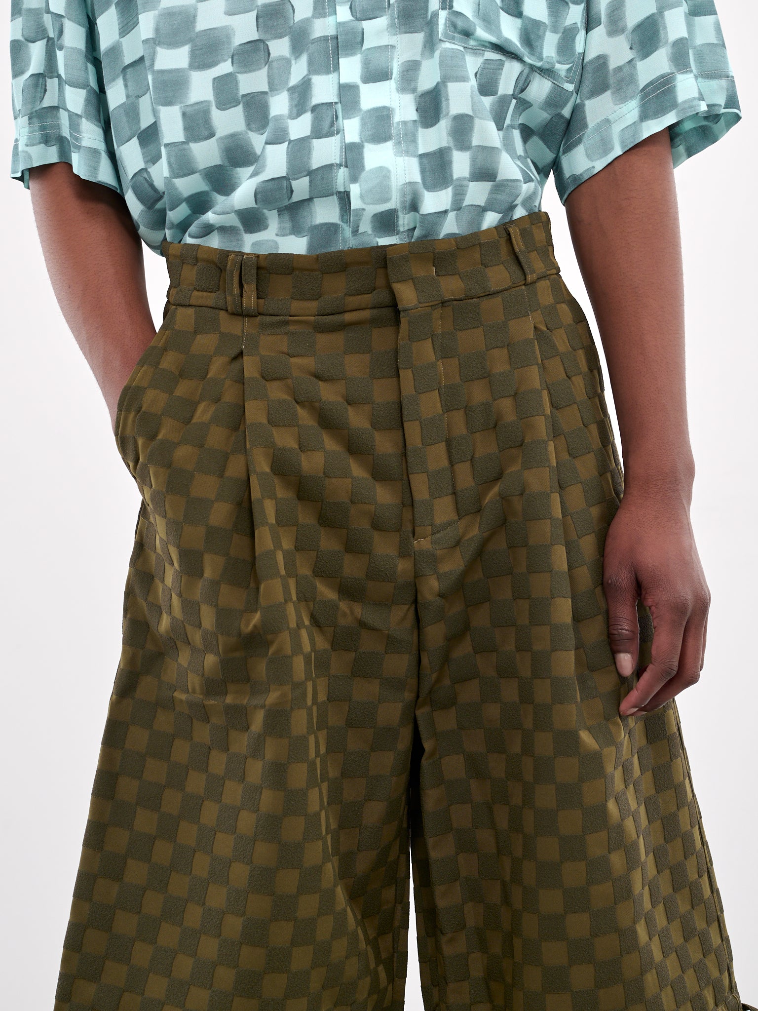 Checkerboard Shorts (PT022V3-GREEN)