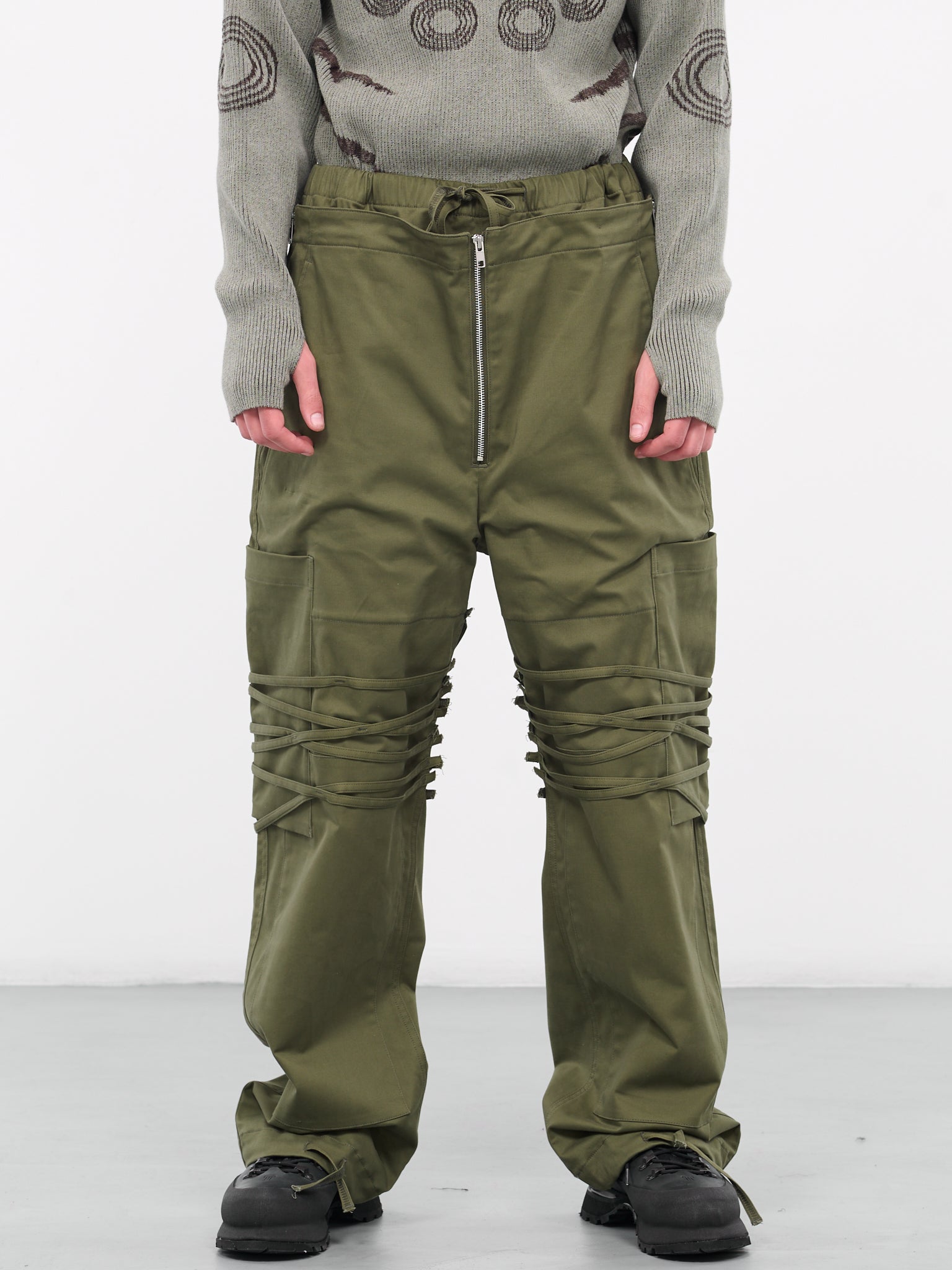 Strap Layered Trousers (PT03-KHAKI)