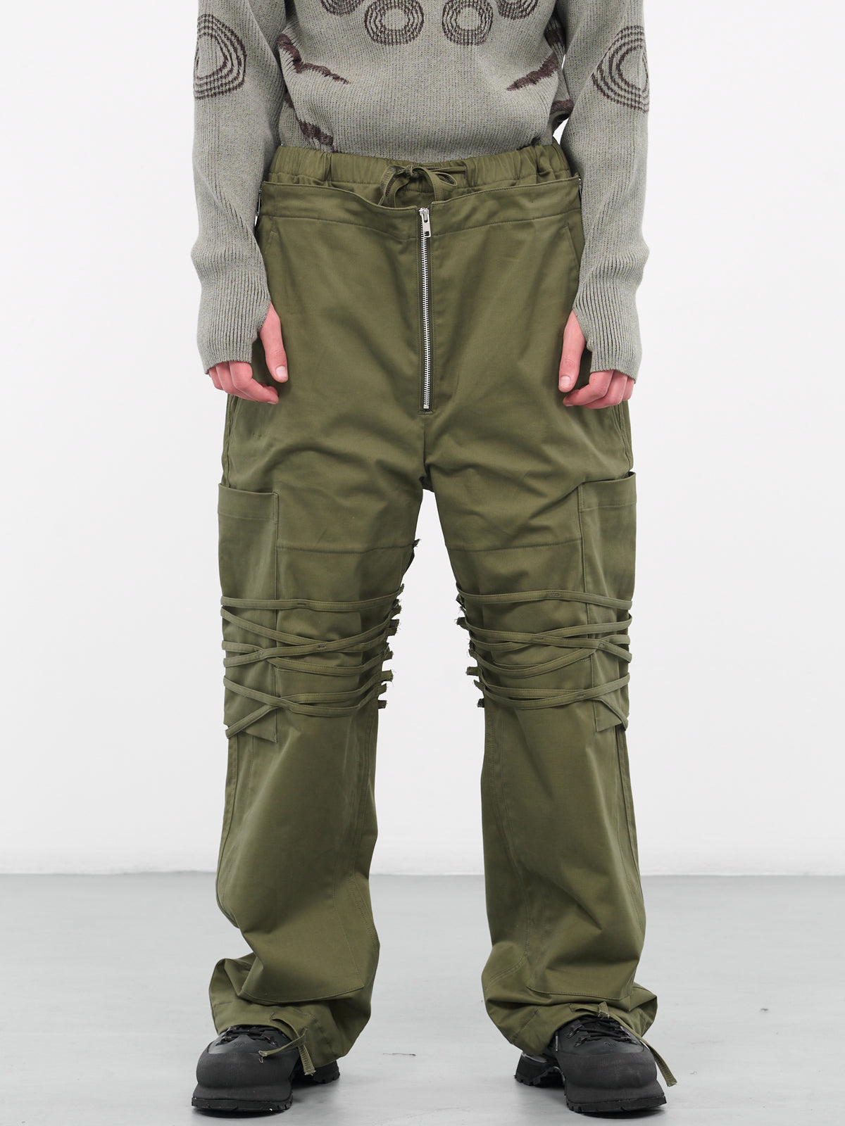 Strap Layered Trousers (PT03-KHAKI)