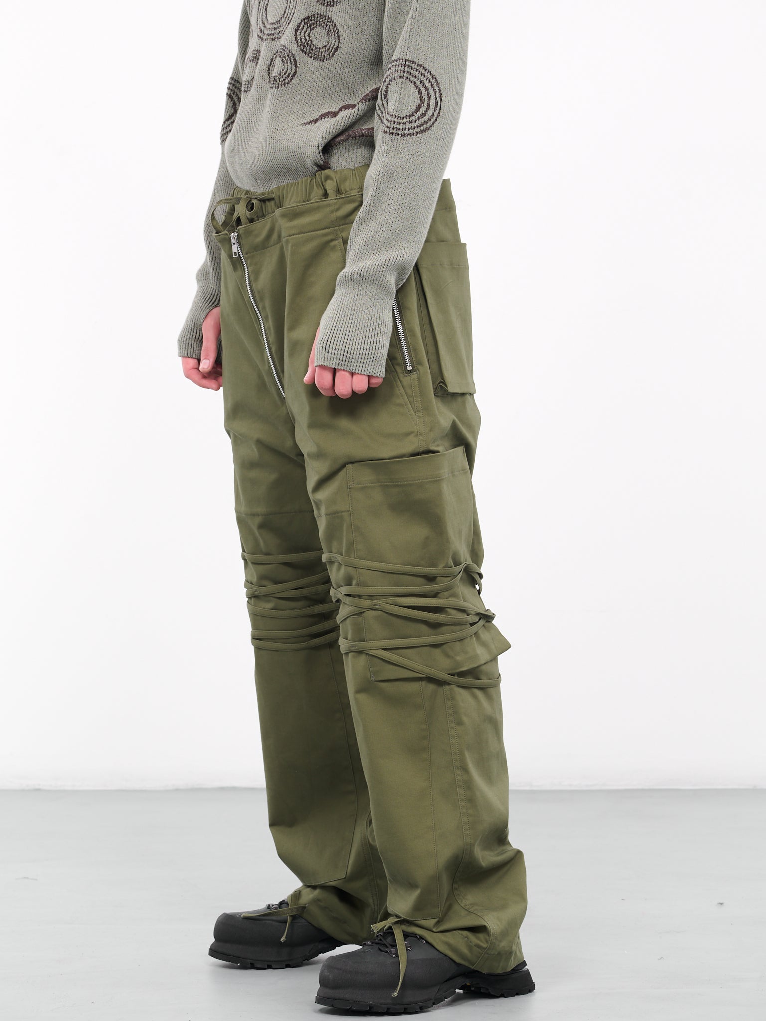 Strap Layered Trousers (PT03-KHAKI)