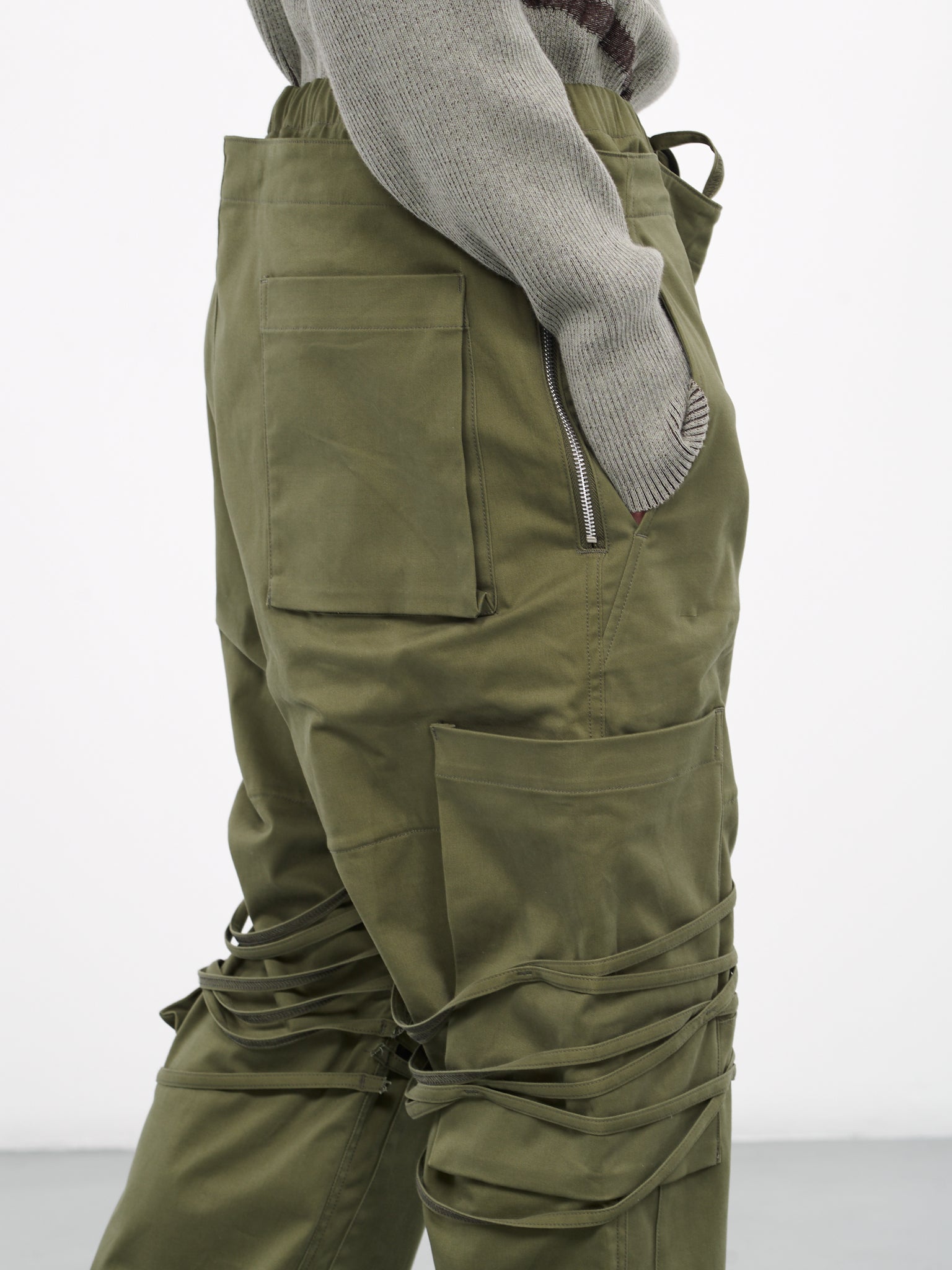 Strap Layered Trousers (PT03-KHAKI)