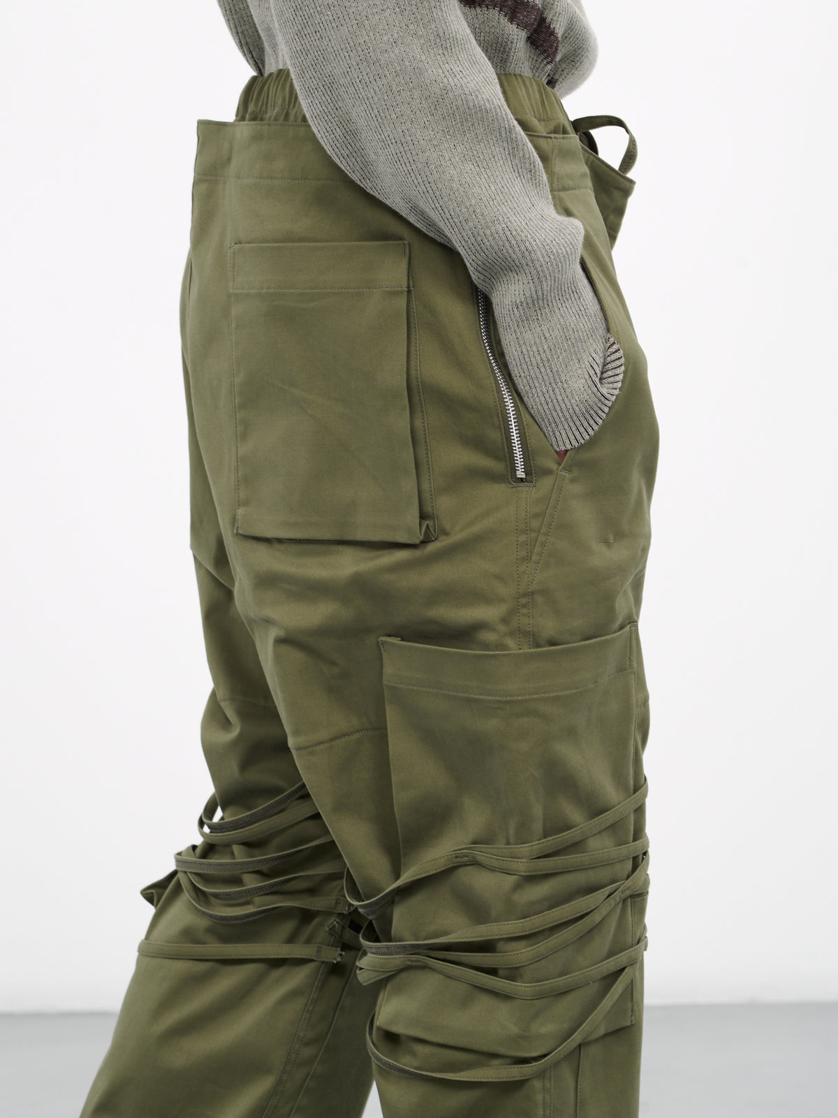 Strap Layered Trousers (PT03-KHAKI)