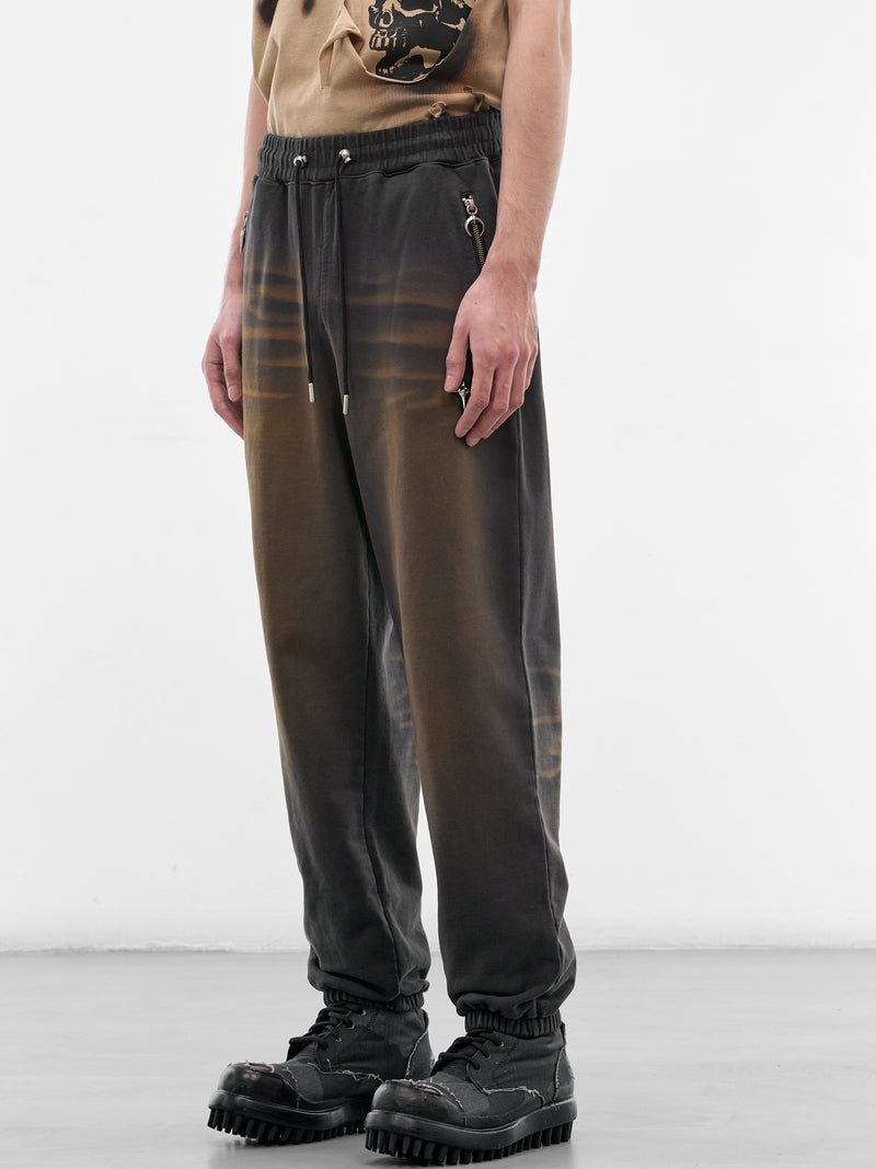 Two-Tone Washed Joggers (PT0303-RUST-BLACK)