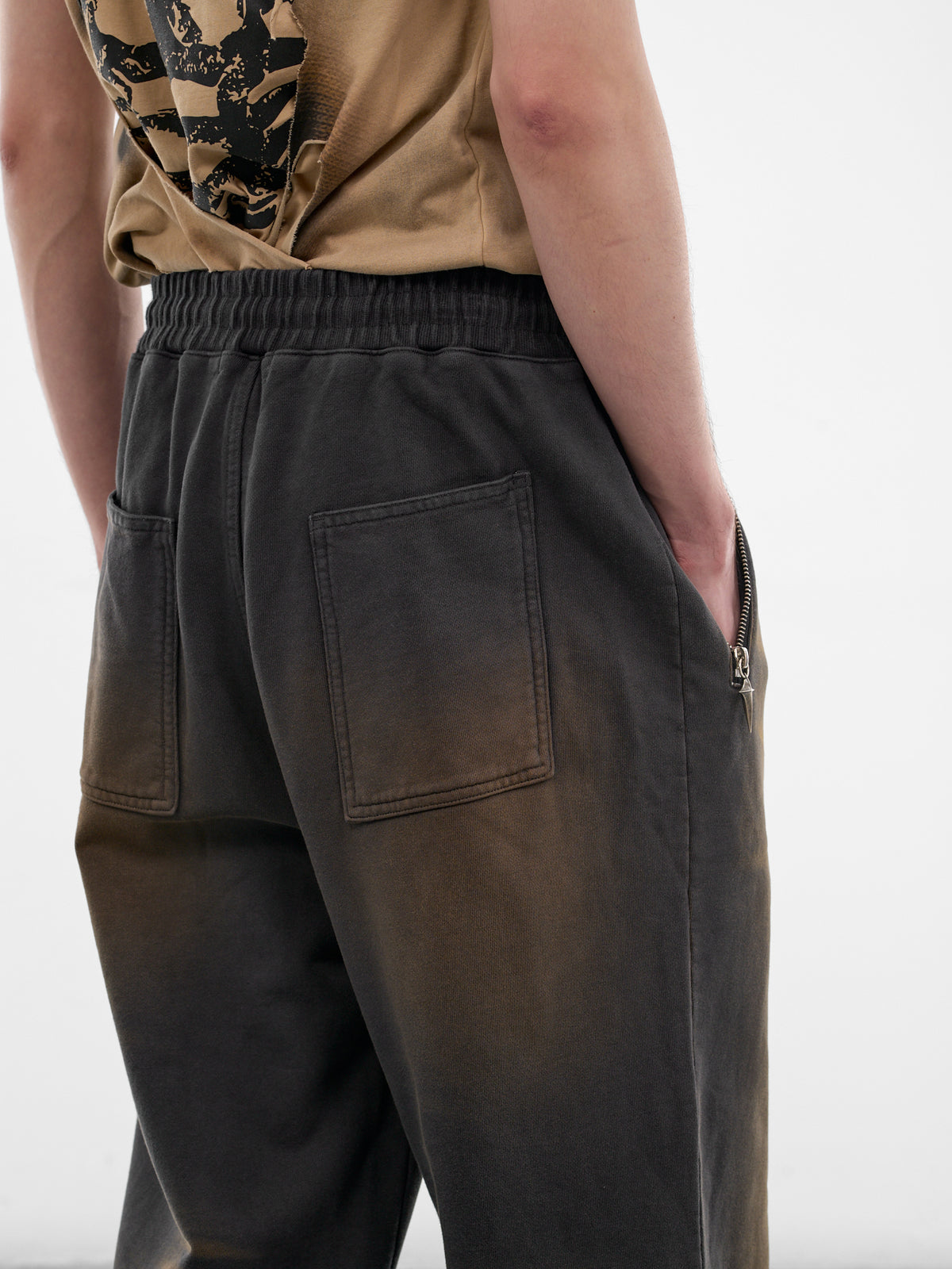 Two-Tone Washed Joggers (PT0303-RUST-BLACK)