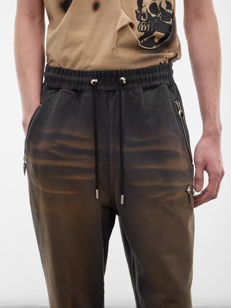 Two-Tone Washed Joggers (PT0303-RUST-BLACK)