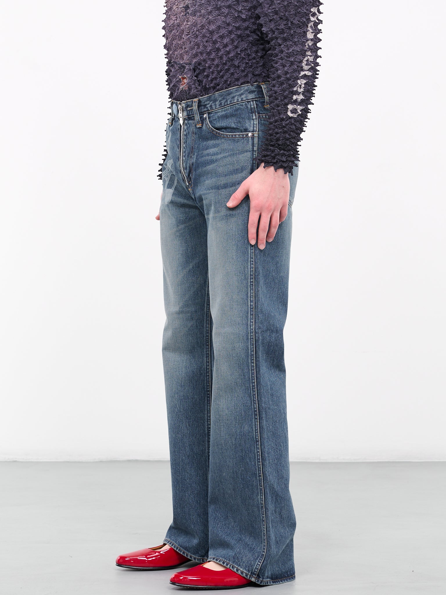 Bleached Chain Jeans (PT0323C-INDIGO)