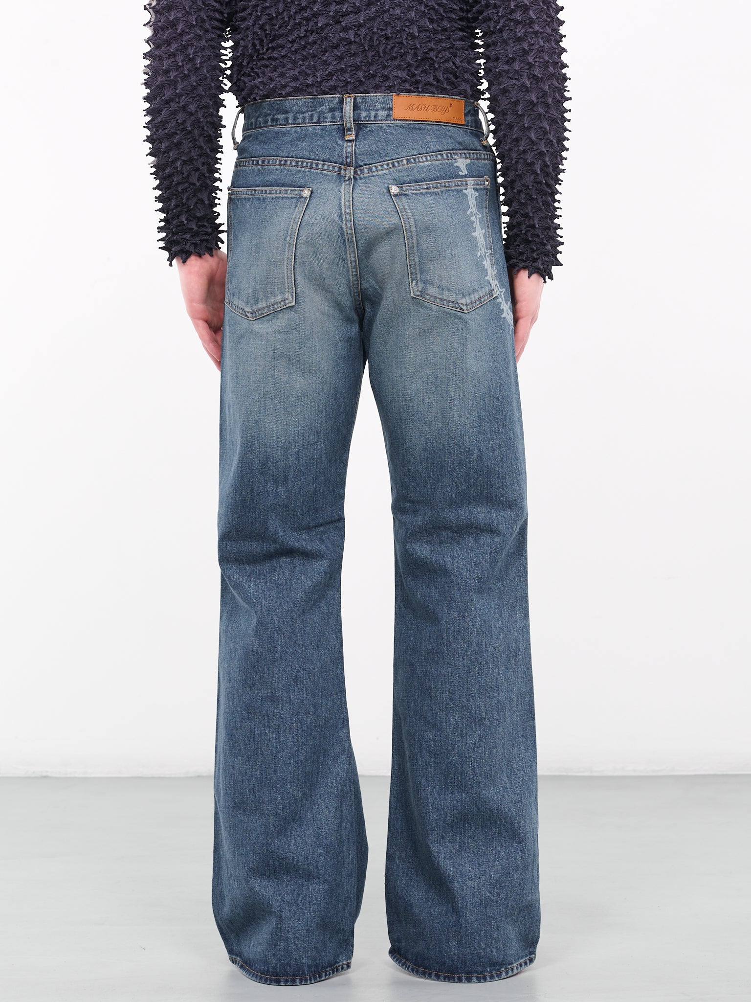 Bleached Chain Jeans (PT0323C-INDIGO)