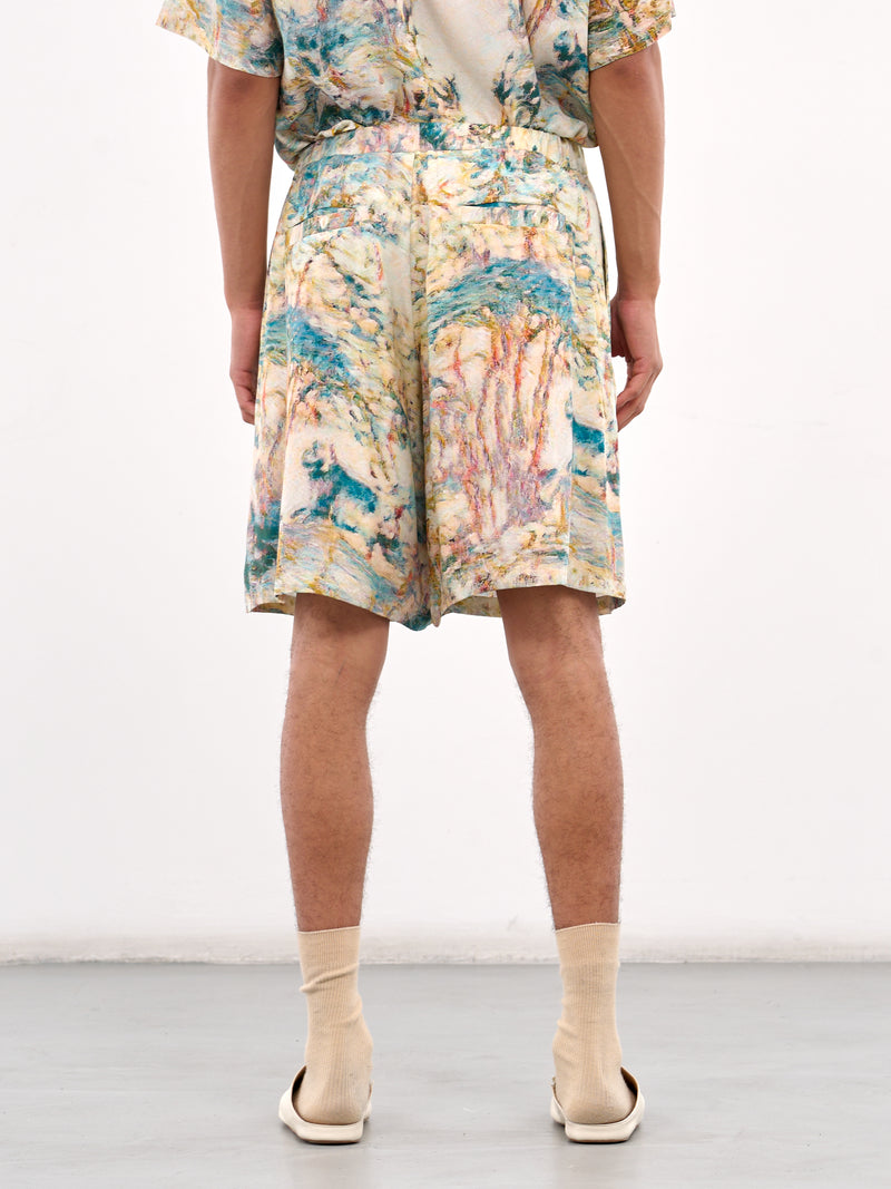 Printed Drawstring Shorts (PT035-BEIGE)