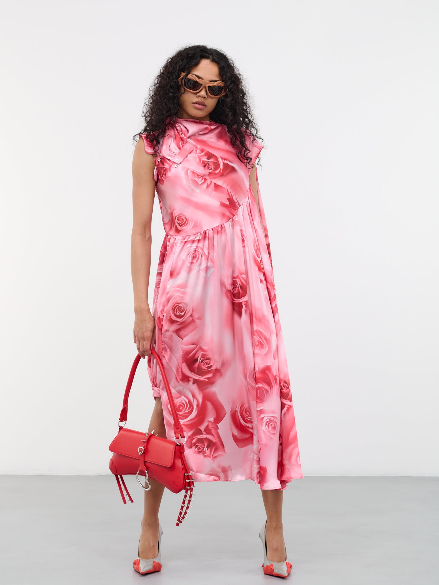 Peneled Shirts Dress (PT03DR04WW-PINK-ROSES)