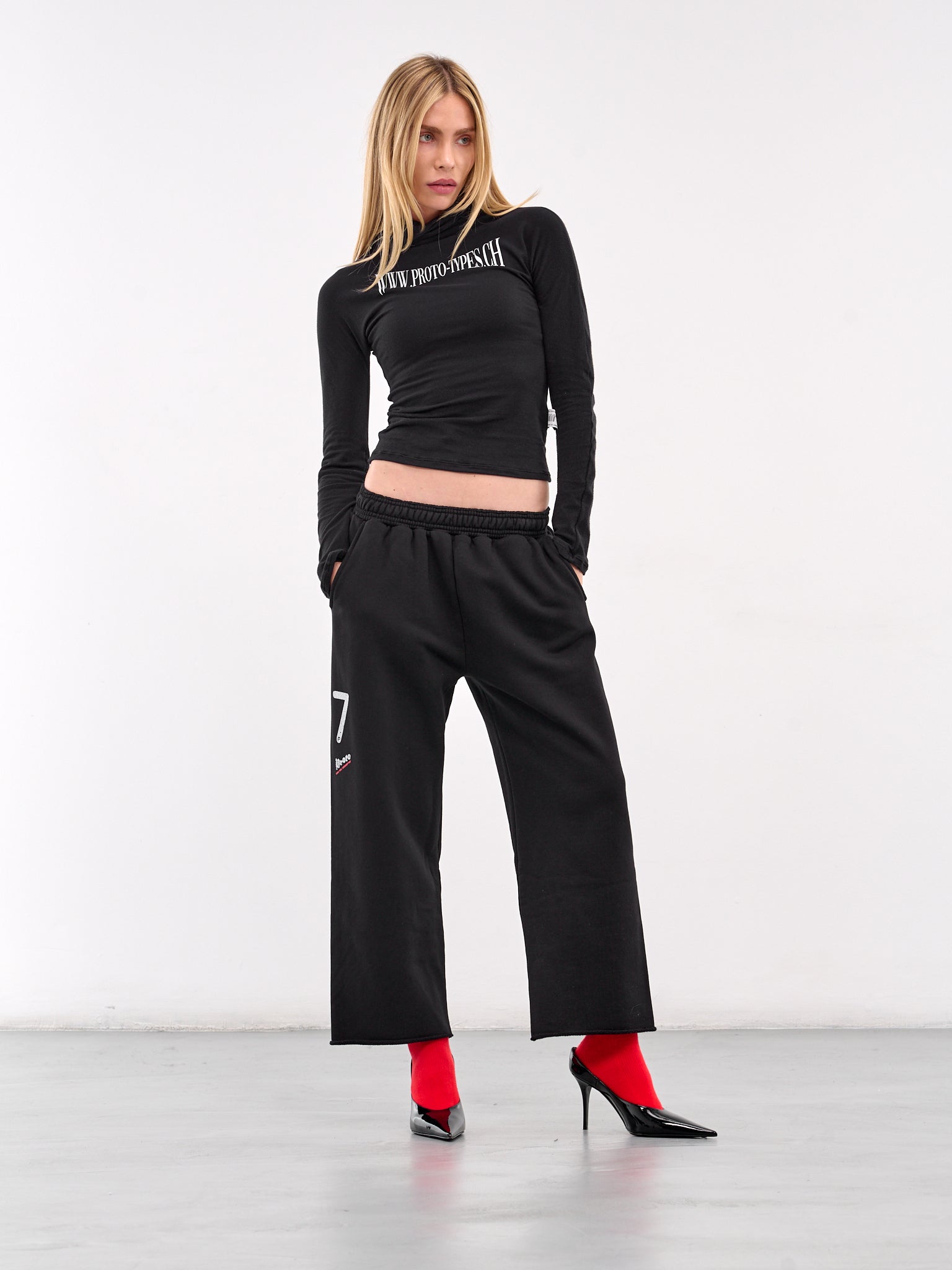 Raw Hem Sweatpants (PT07JE33USB-BLACK)