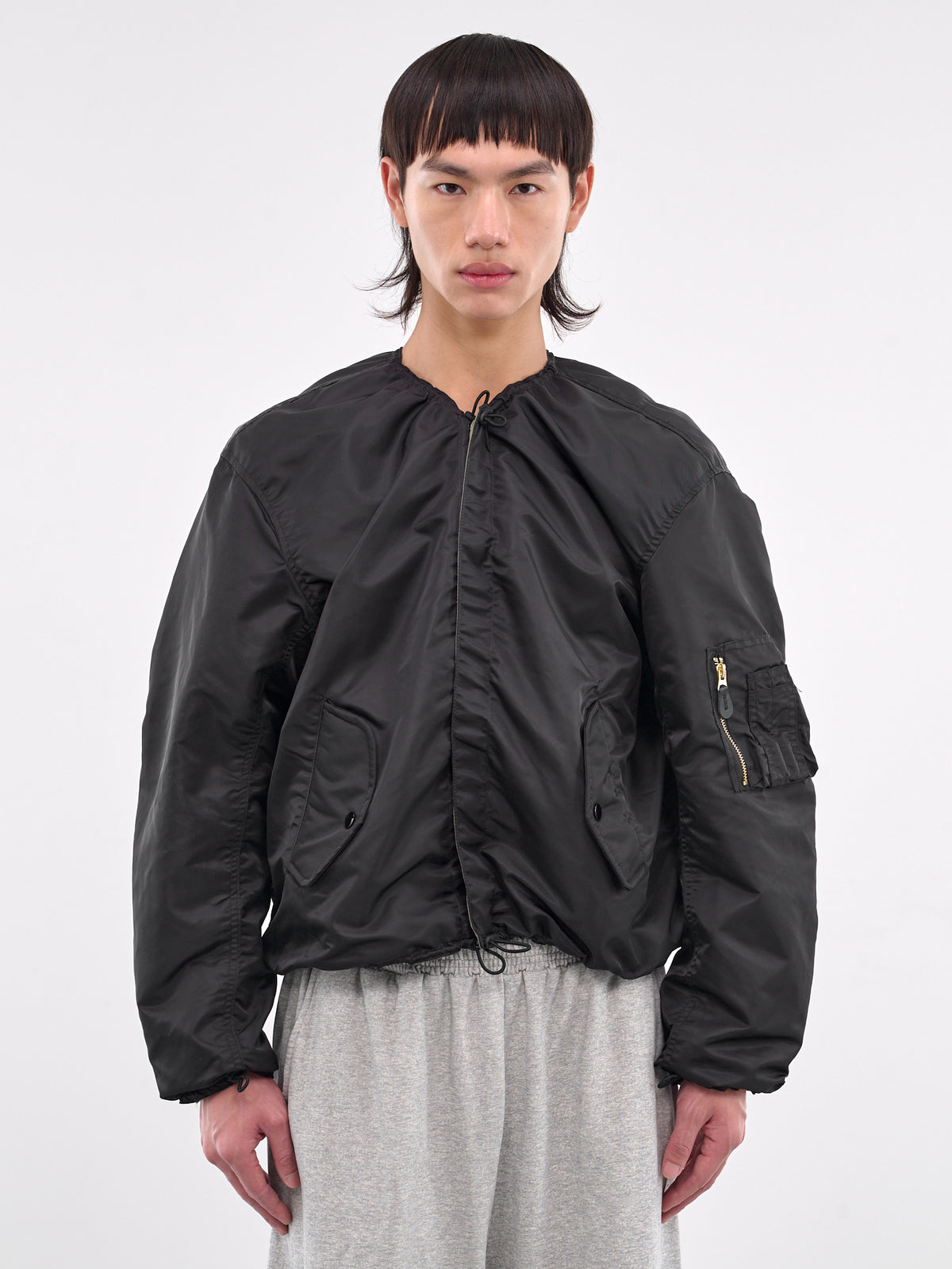 Reversible Bomber Jacket (PT07OW05USBG-BLACK-GREEN)