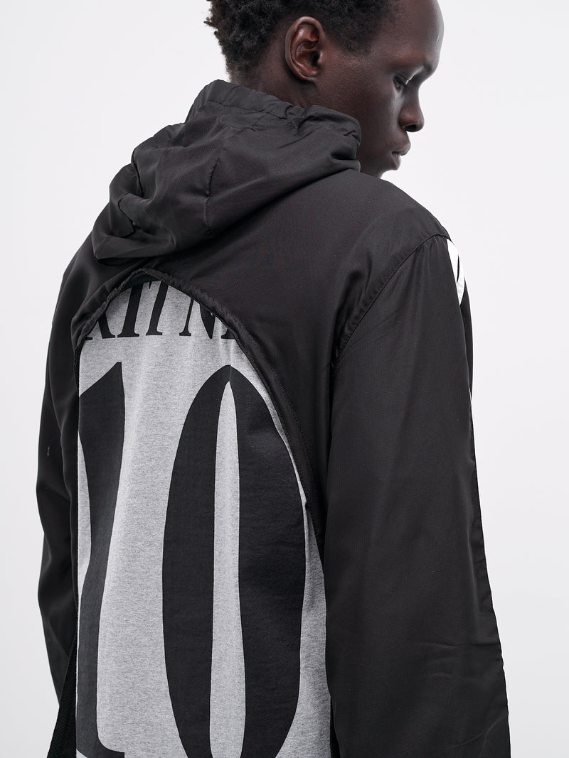 Backless Tracksuit Jacket (PT07OW09USB-FLC-BLACK)