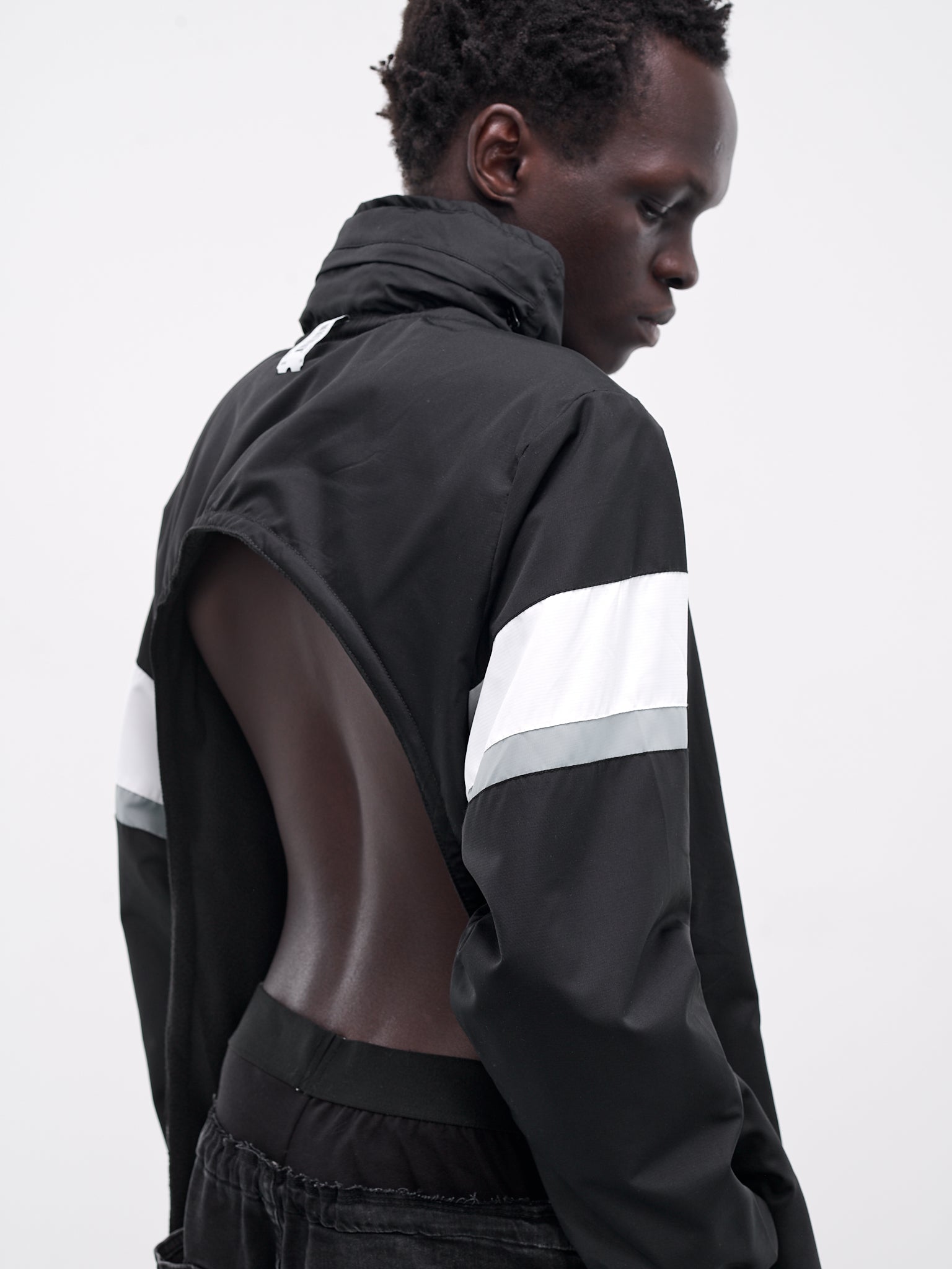 Backless Tracksuit Jacket (PT07OW09USB-NYL-BLACK)