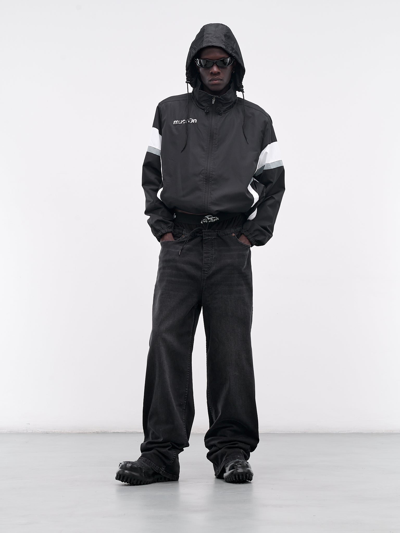 Backless Tracksuit Jacket (PT07OW09USB-NYL-BLACK)