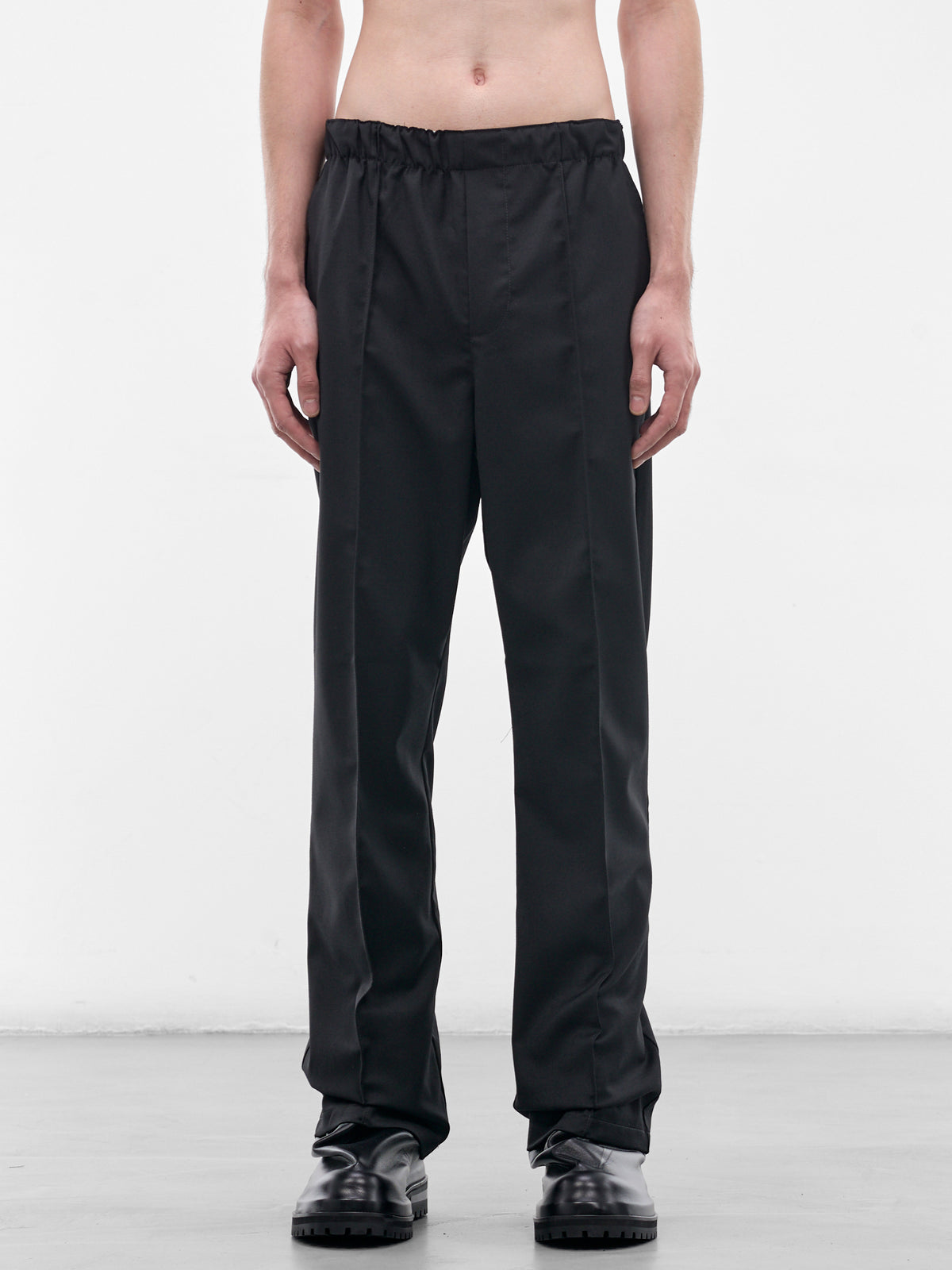 Black Waistband Tailored Pants (PT07PA01MWBL-BLACK)
