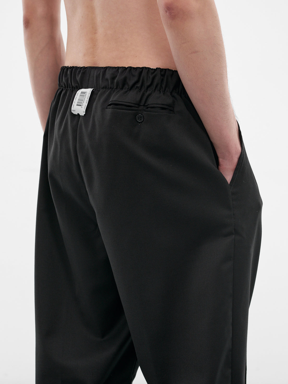 Black Waistband Tailored Pants (PT07PA01MWBL-BLACK)