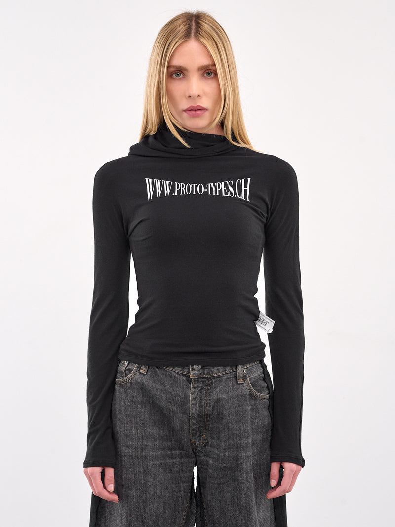 Printed Twisted Hoodie (PT07TO02USB-BLACK)