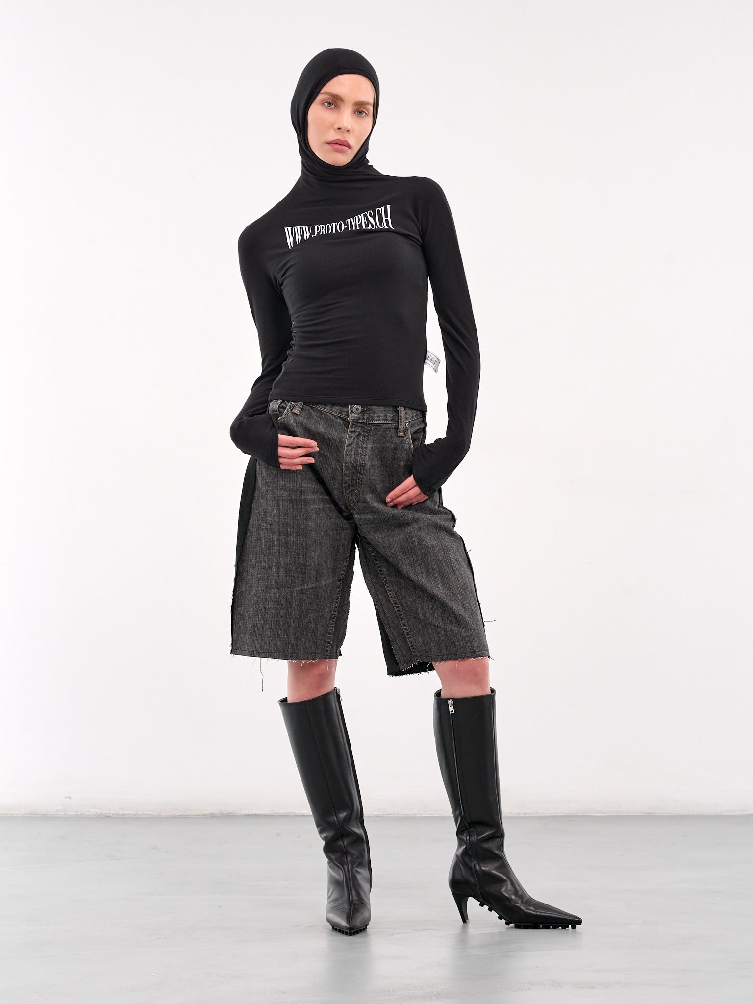 New Denim Shorts (PT07DPA05USBL-BLACK)