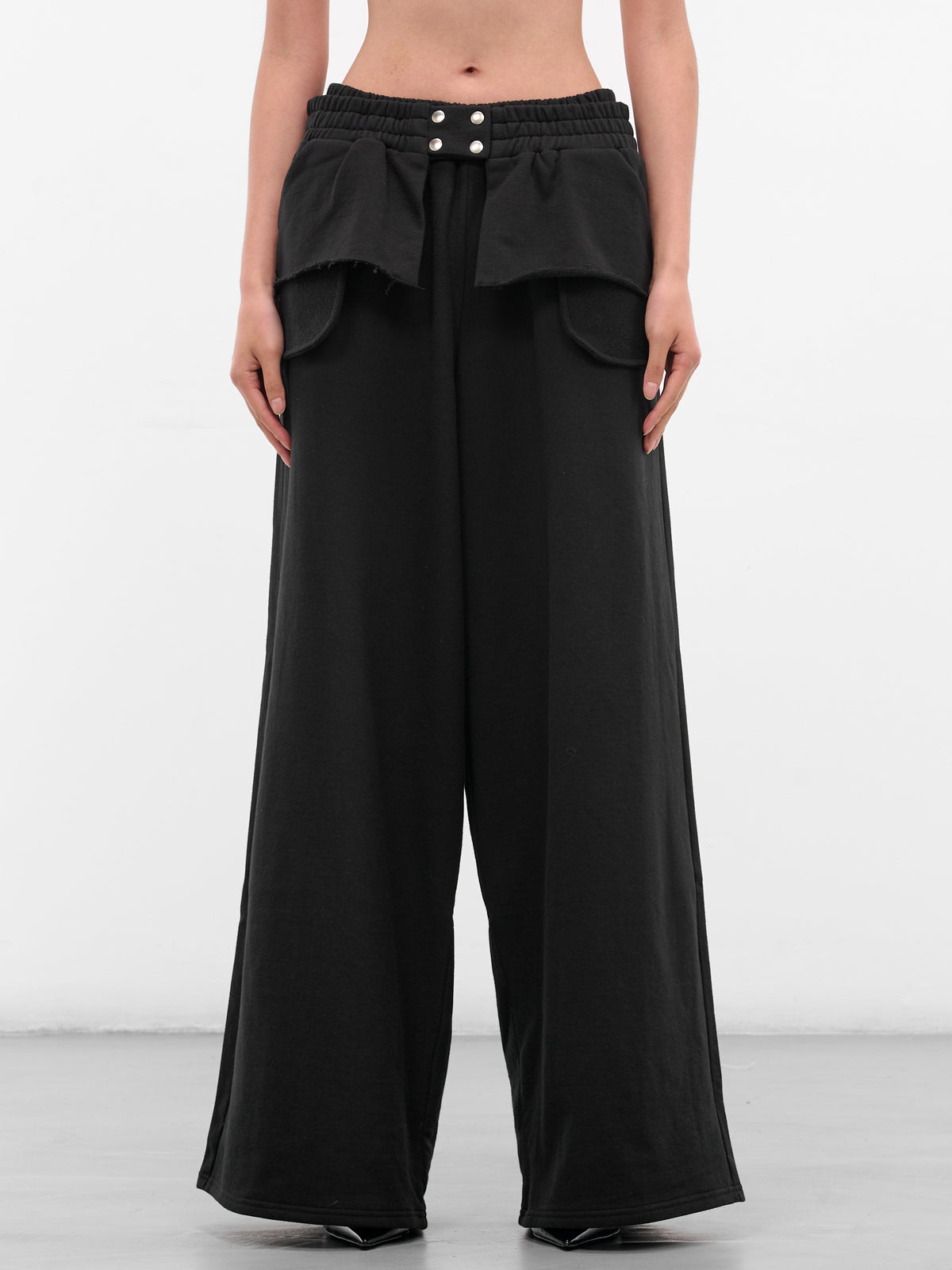 Black Layered Cotton Sweatpants (PT08-BLACK)