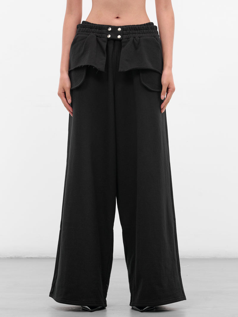 Black Layered Cotton Sweatpants (PT08-BLACK)