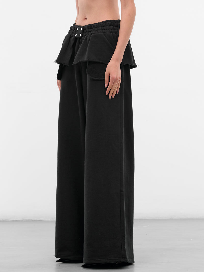 Black Layered Cotton Sweatpants (PT08-BLACK)