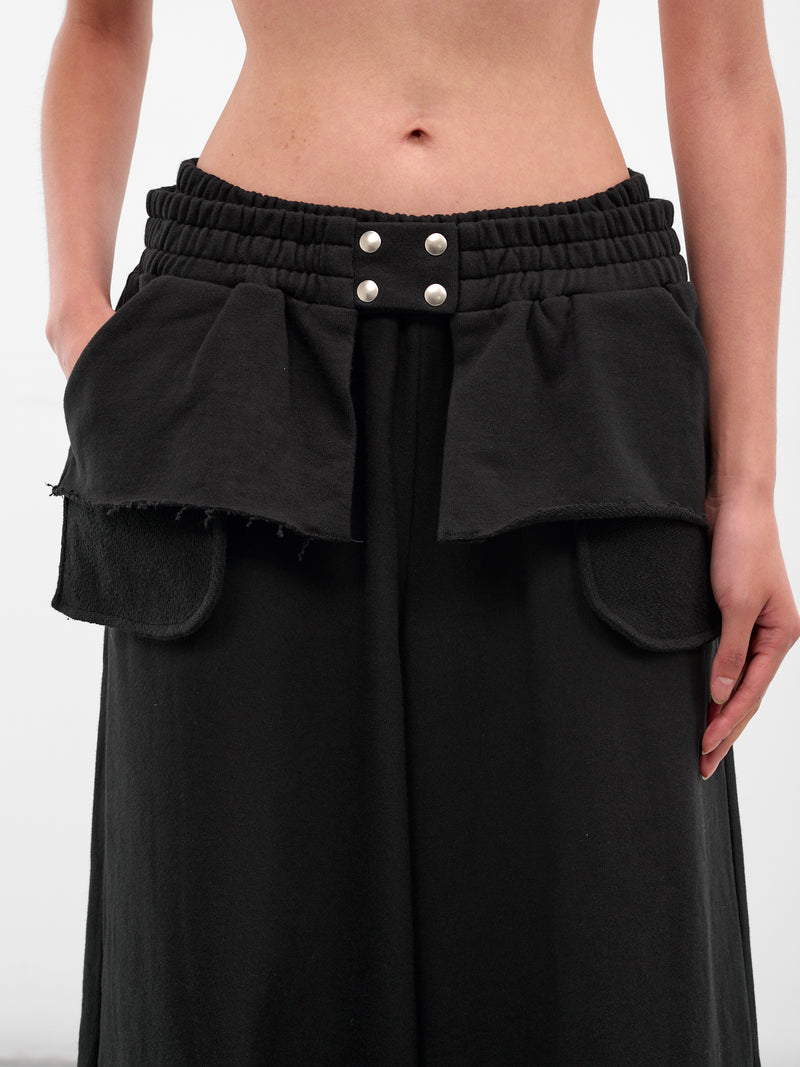 Black Layered Cotton Sweatpants (PT08-BLACK)