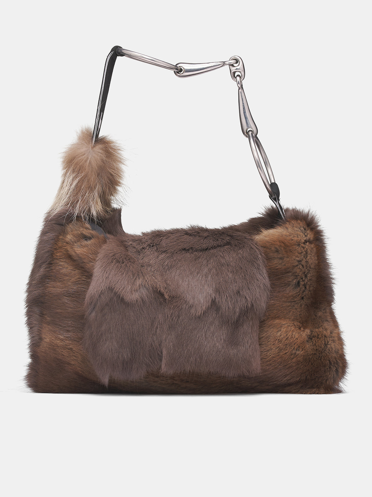 Brown Vintage Fur Stirrup Bag (PT08ACC04USBN-BROWN)
