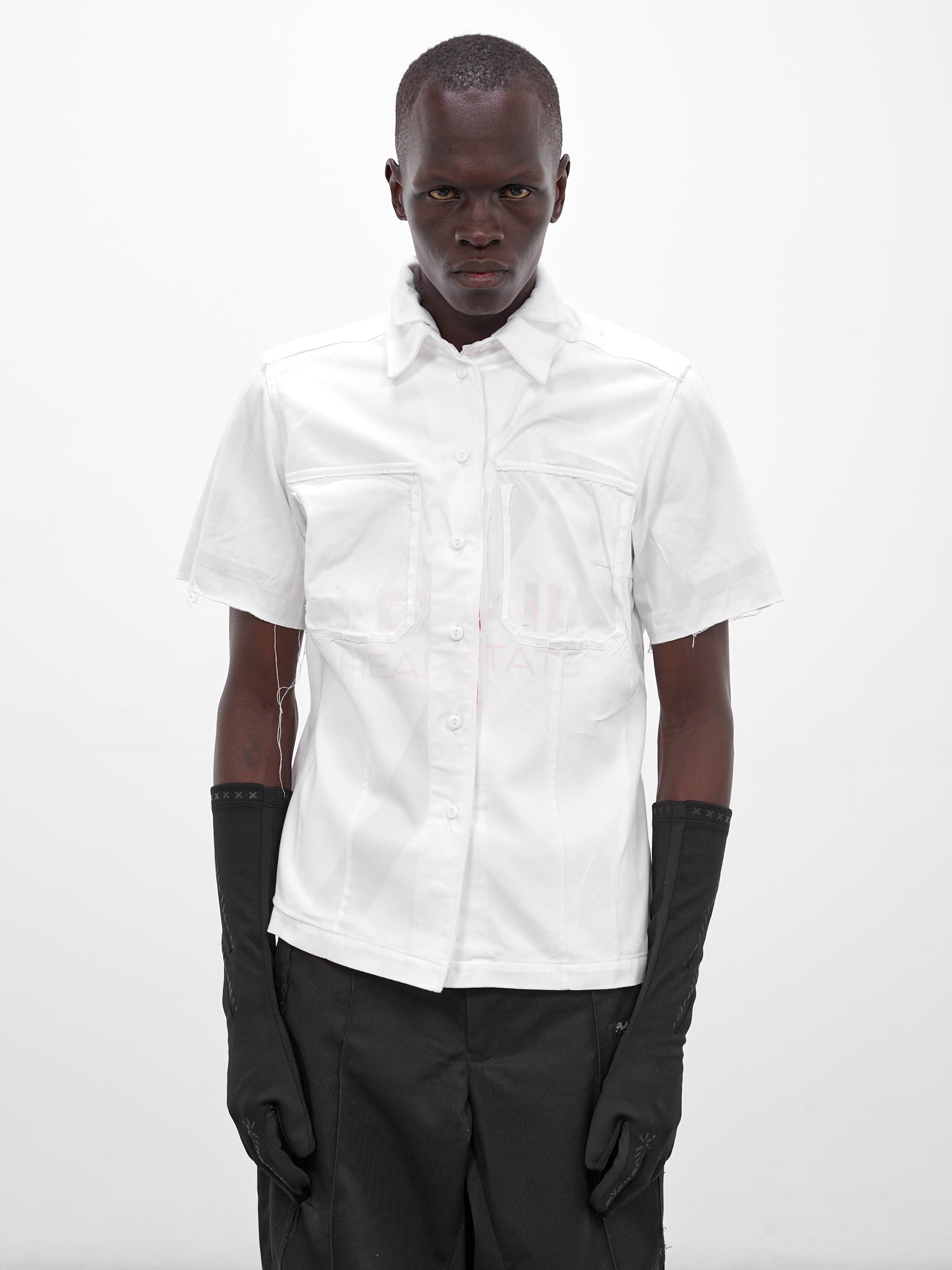 White Deconstructed Bonded Layering Shirt (PT08ART04-WHITE)