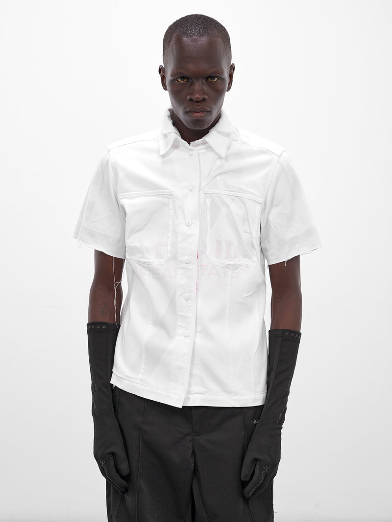 White Deconstructed Bonded Layering Shirt (PT08ART04-WHITE)