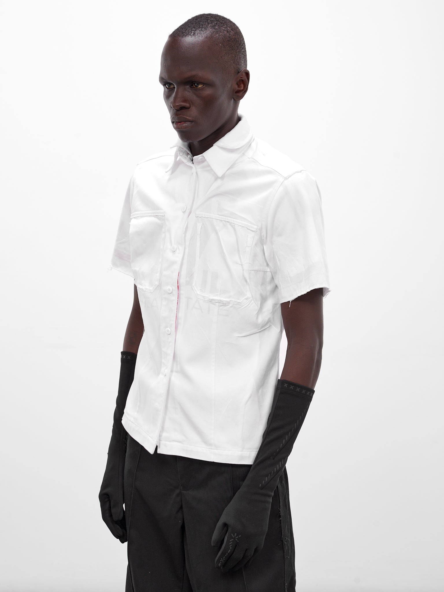 White Deconstructed Bonded Layering Shirt (PT08ART04-WHITE)