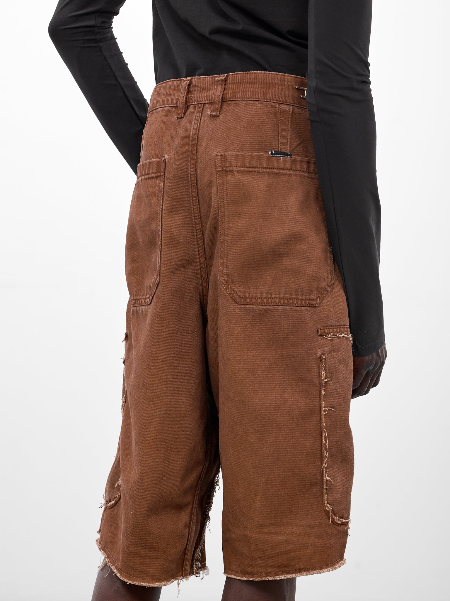 Brown Goat Graphic Denim Shorts (PT08DE06USBN-BROWN)