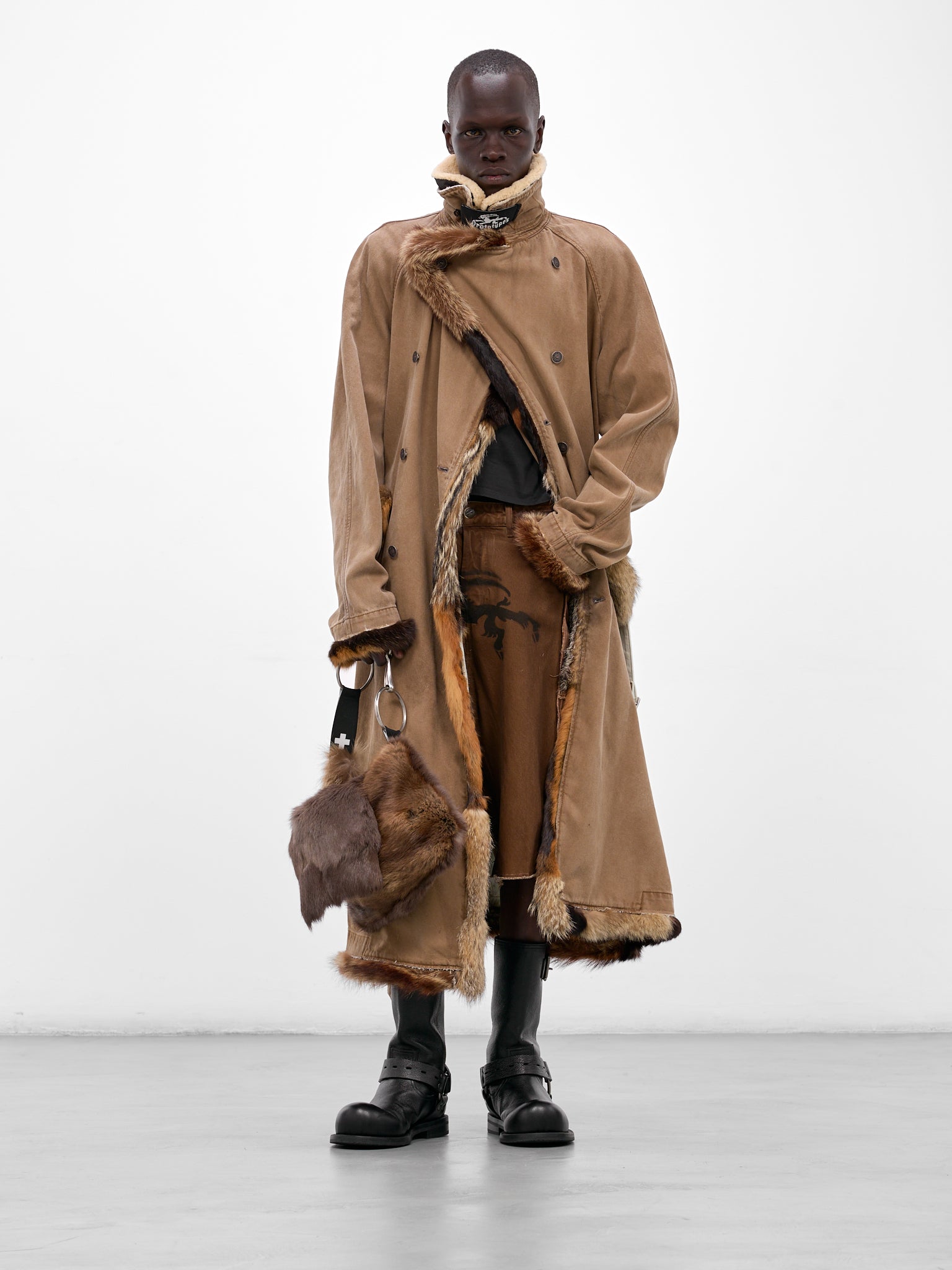 Brown Goat Graphic Denim Shorts (PT08DE06USBN-BROWN)