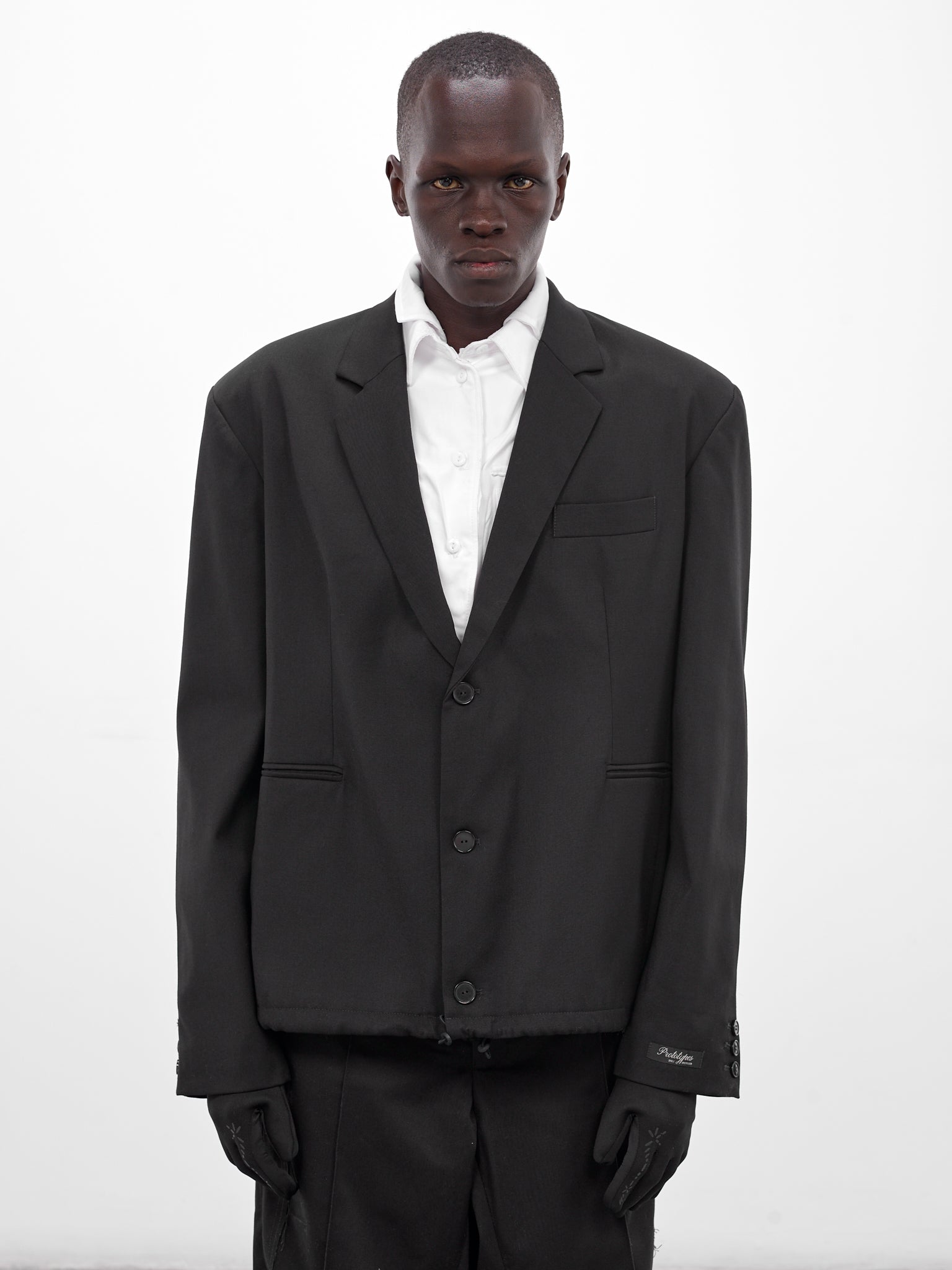 Black Boxy Wool Blazer (PT08JA01USBK-BLACK)