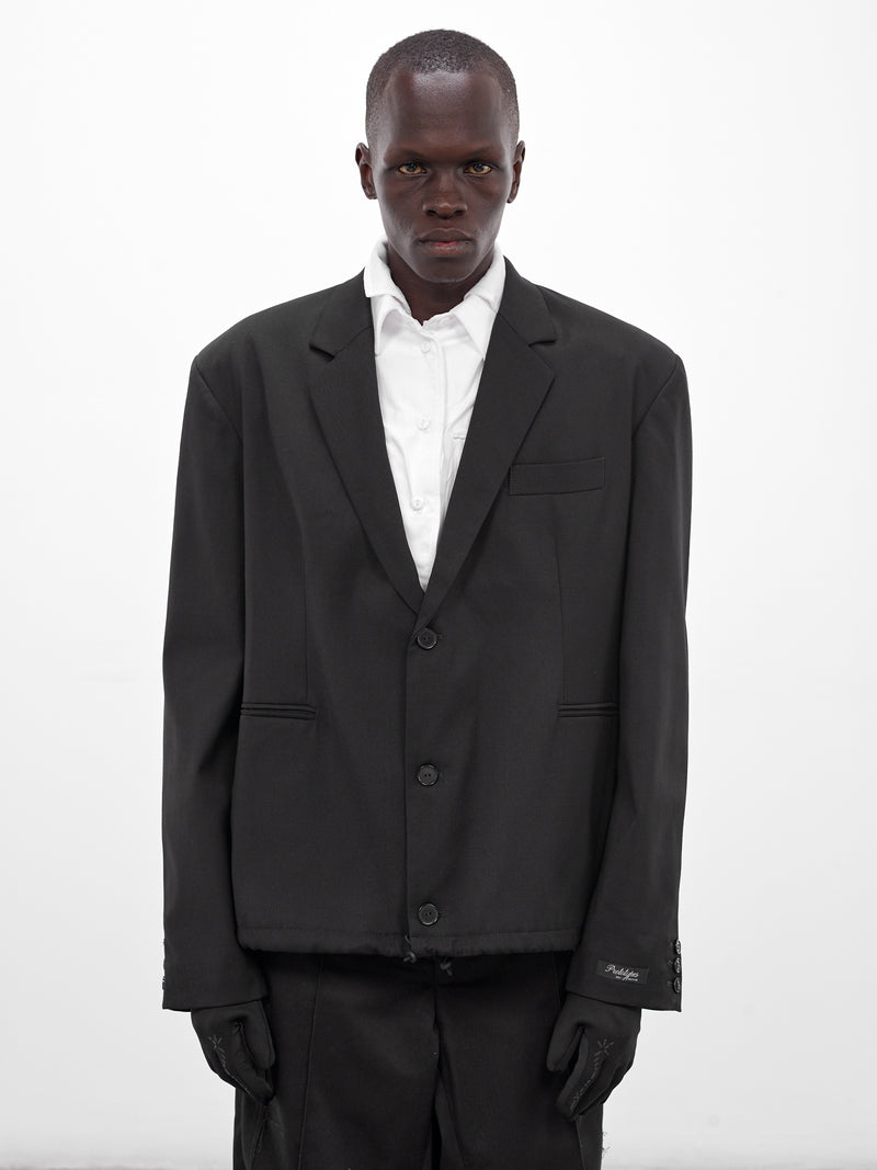 Black Boxy Wool Blazer (PT08JA01USBK-BLACK)